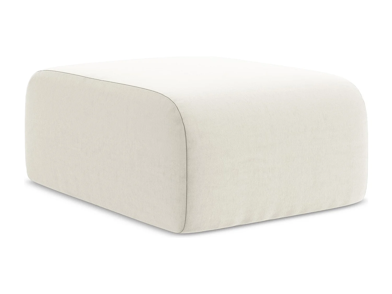 Pouf - Hocker - Samt - Hell beige - LANI
