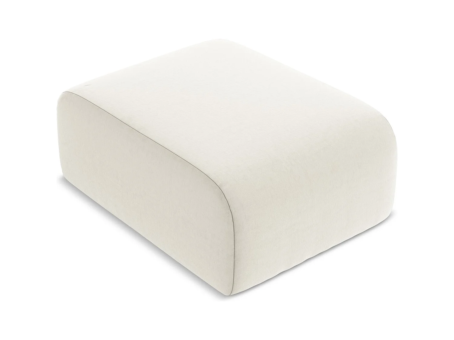 Pouf - Hocker - Samt - Hell beige - LANI