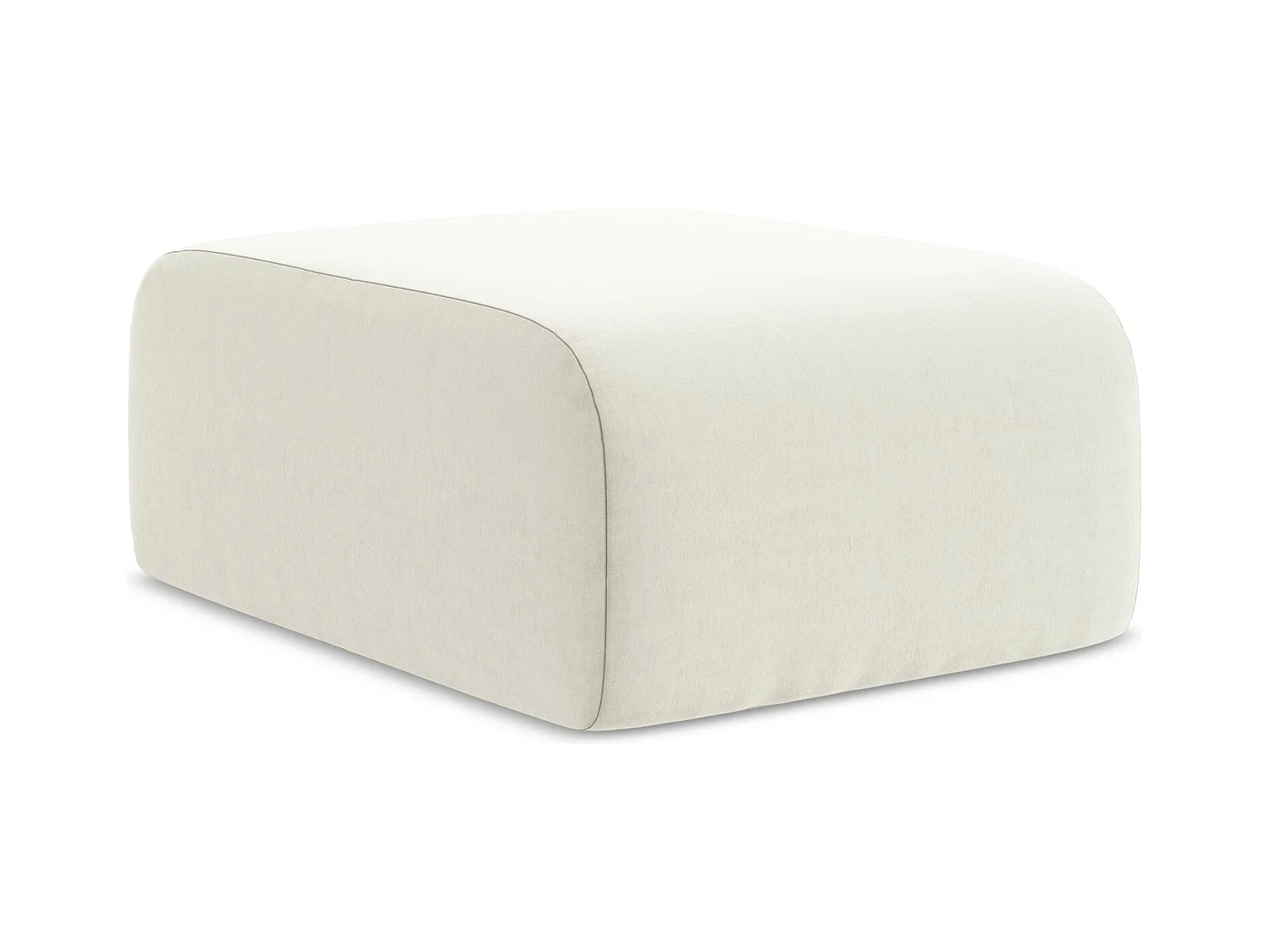 Pouf - Hocker - Samt - Hell beige - LANI