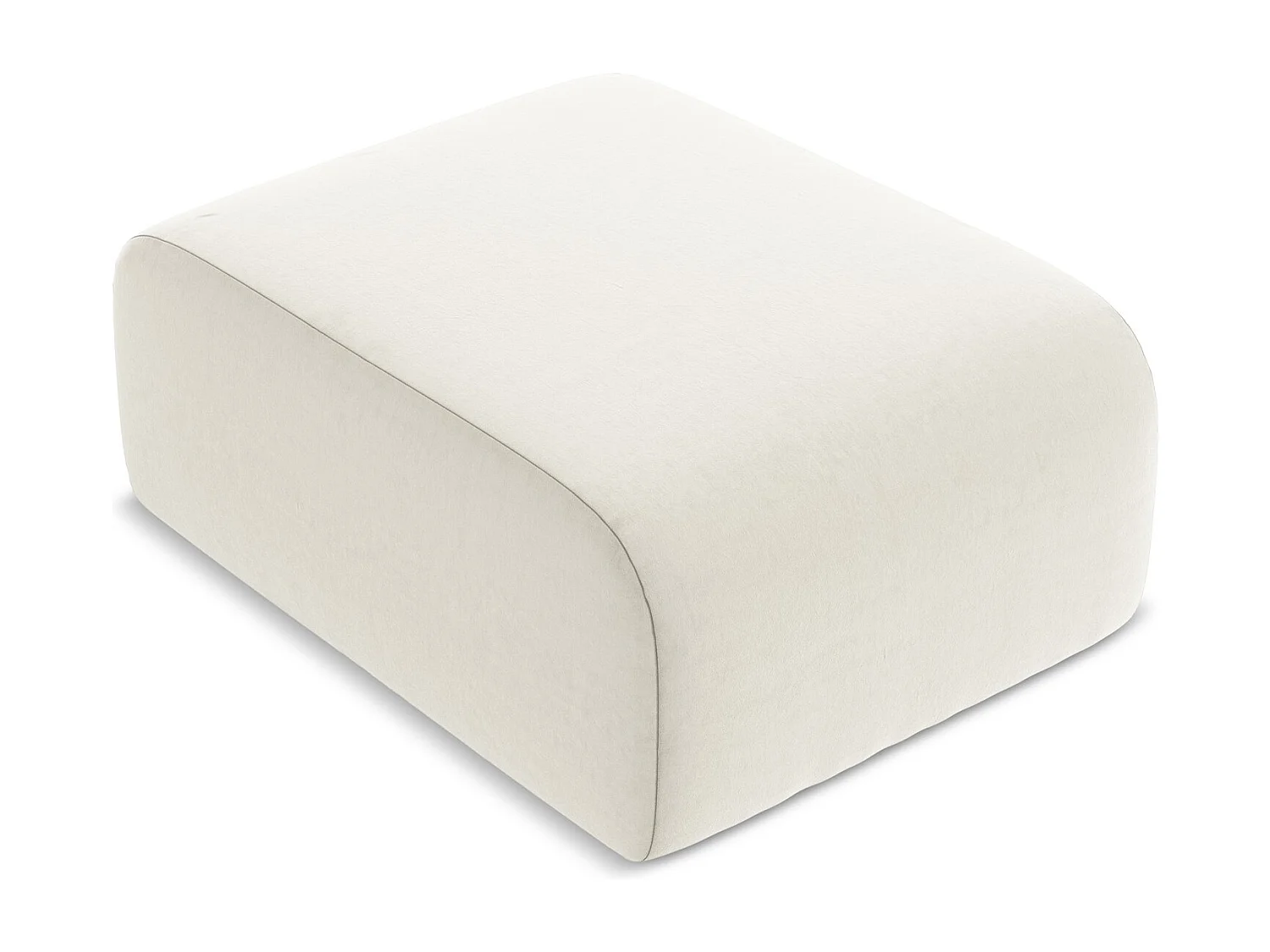 Poef van lichtbeige velours - LANI