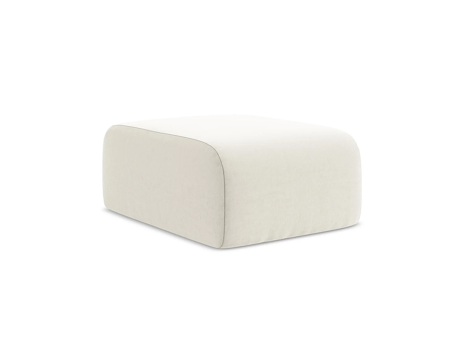 Poef van lichtbeige velours - CERVO