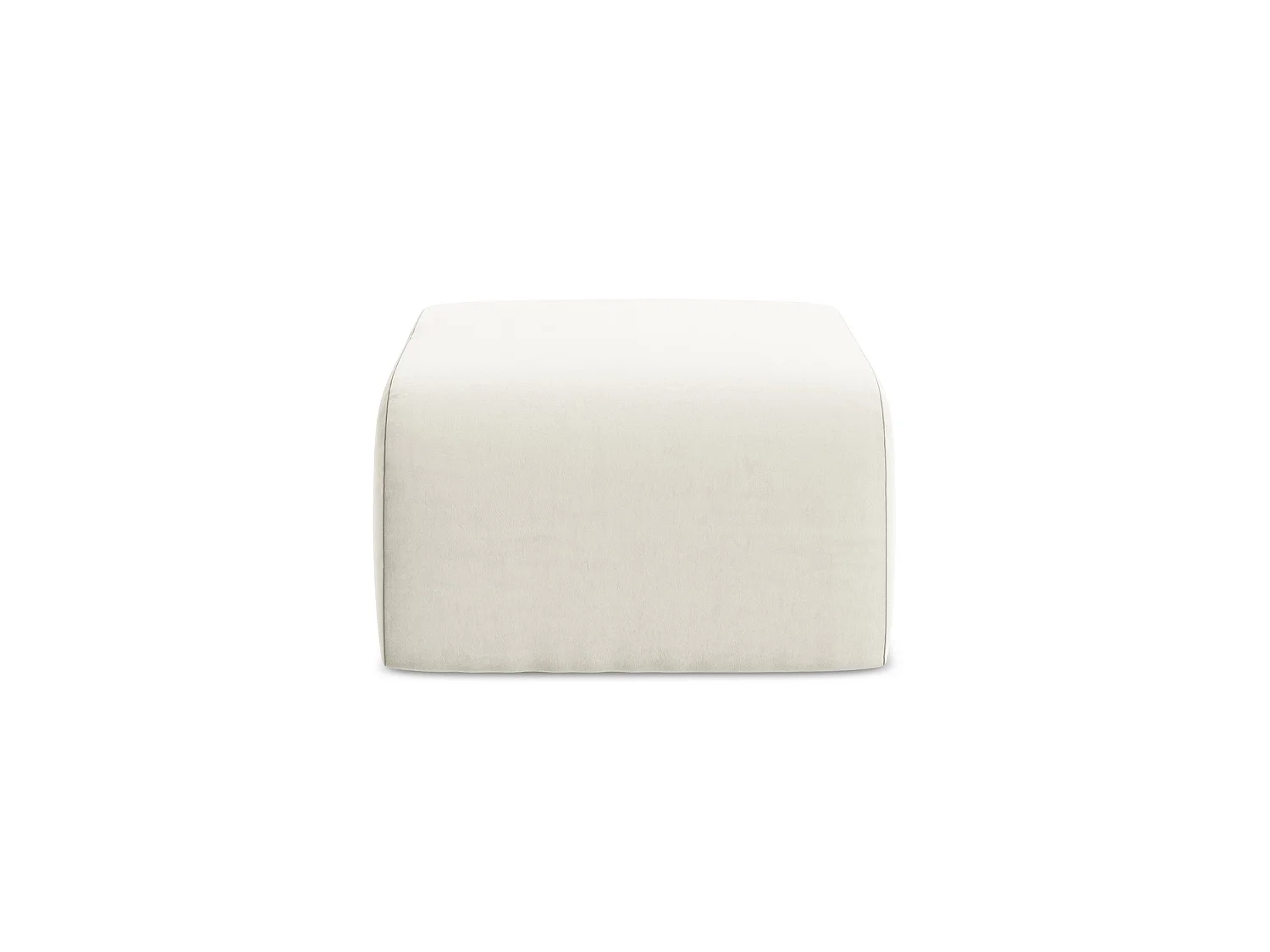 Poef van lichtbeige velours - CERVO