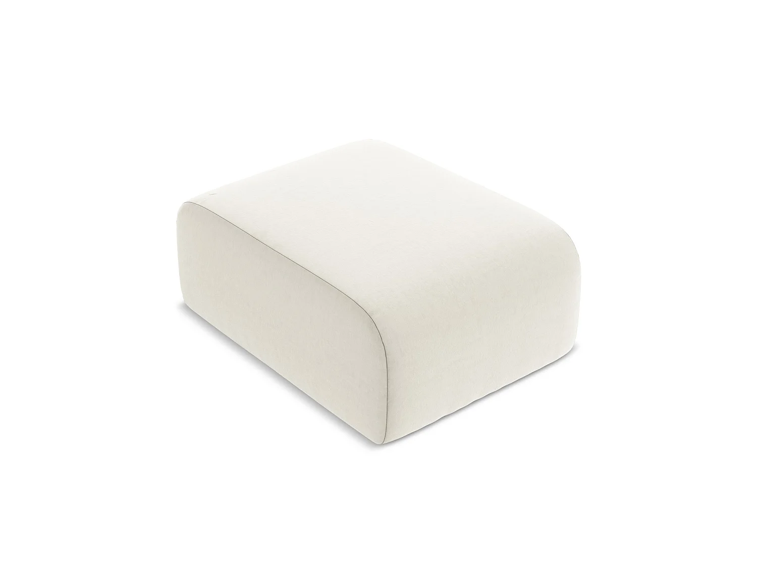 Poef van lichtbeige velours - CERVO