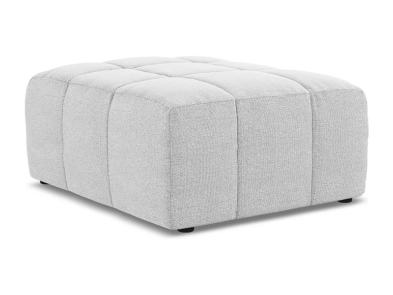 Pouf - Hocker - Bouclé - Silber - ALOHA
