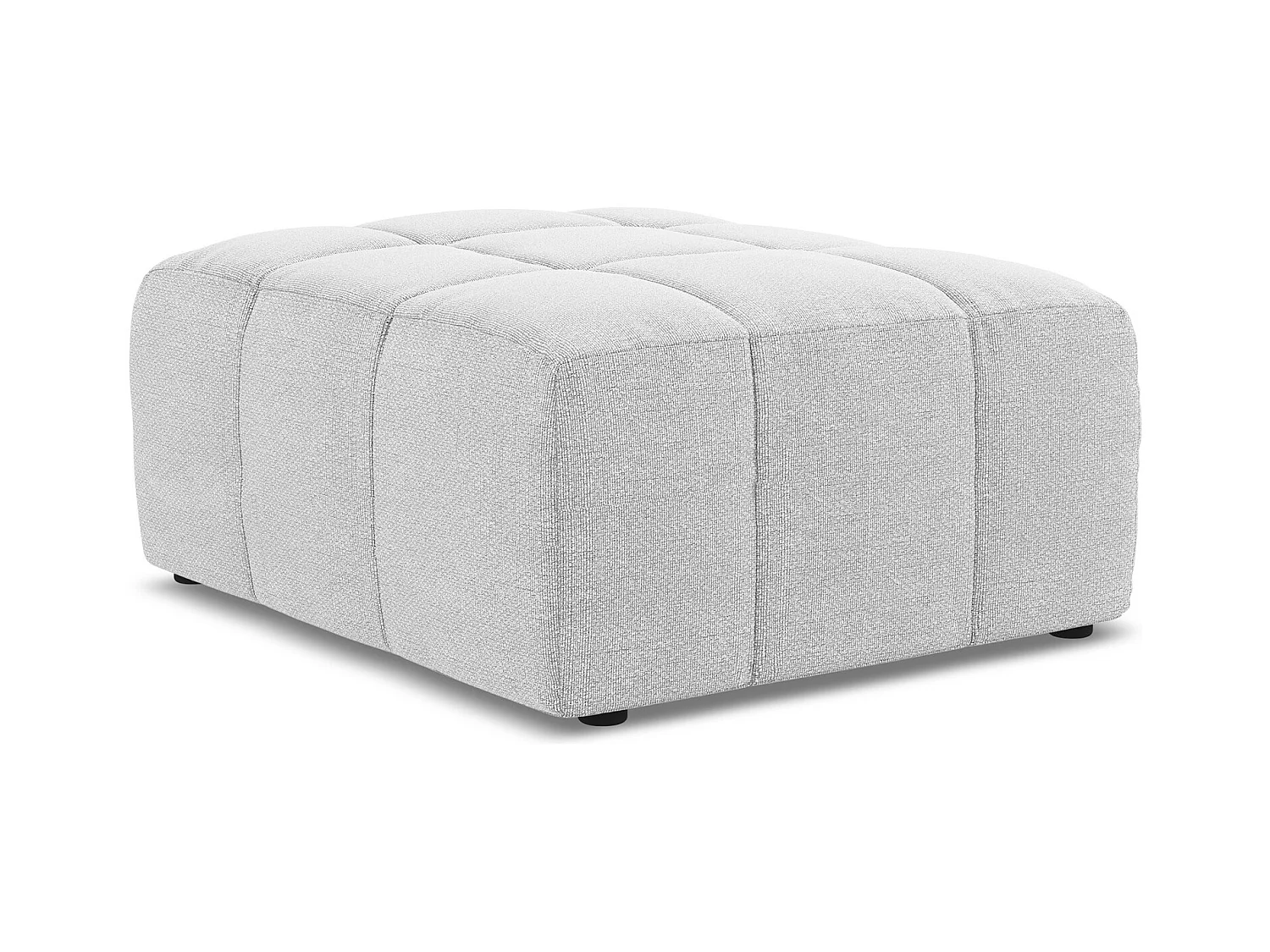 Pouf - Hocker - Bouclé - Silber - ALOHA