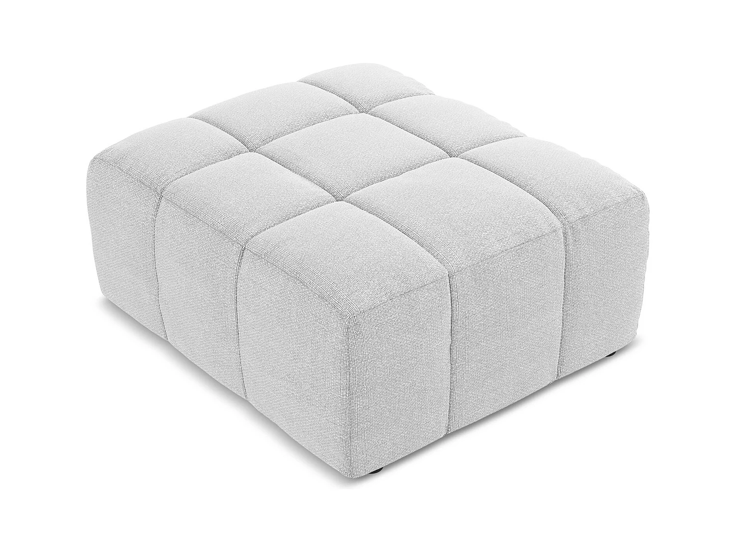 Pouf - Hocker - Bouclé - Silber - ALOHA