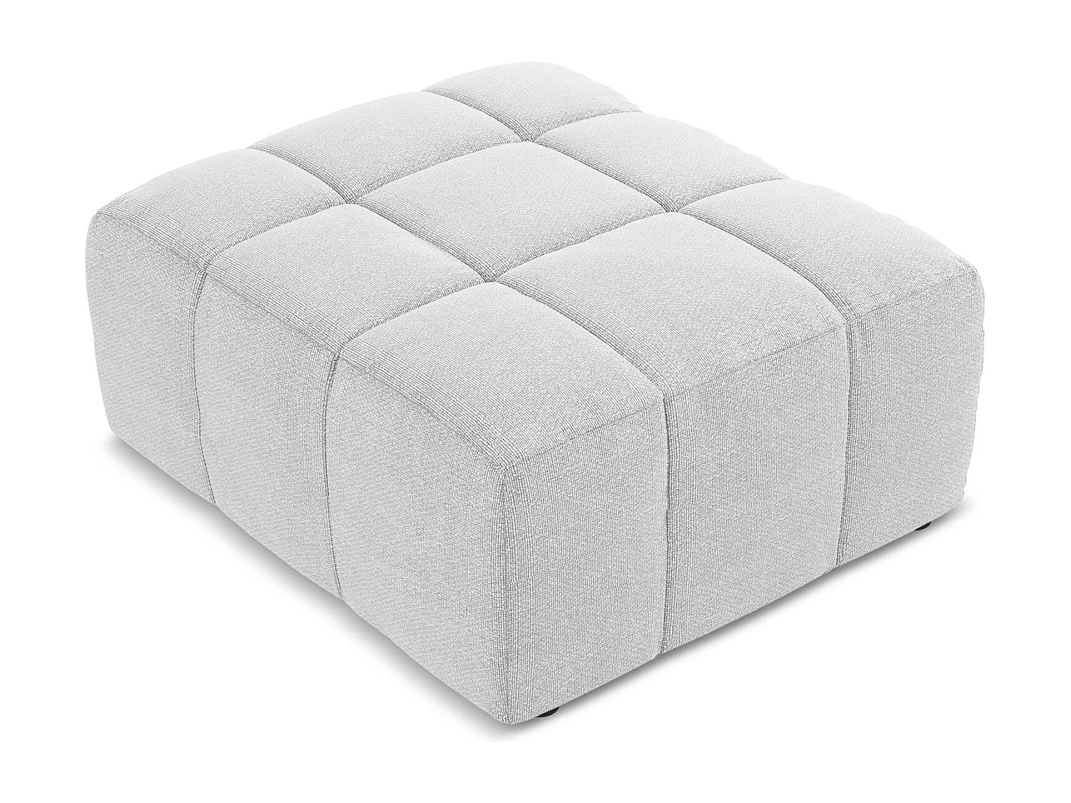 Pouf en tissu bouclette - argent - ALOHA