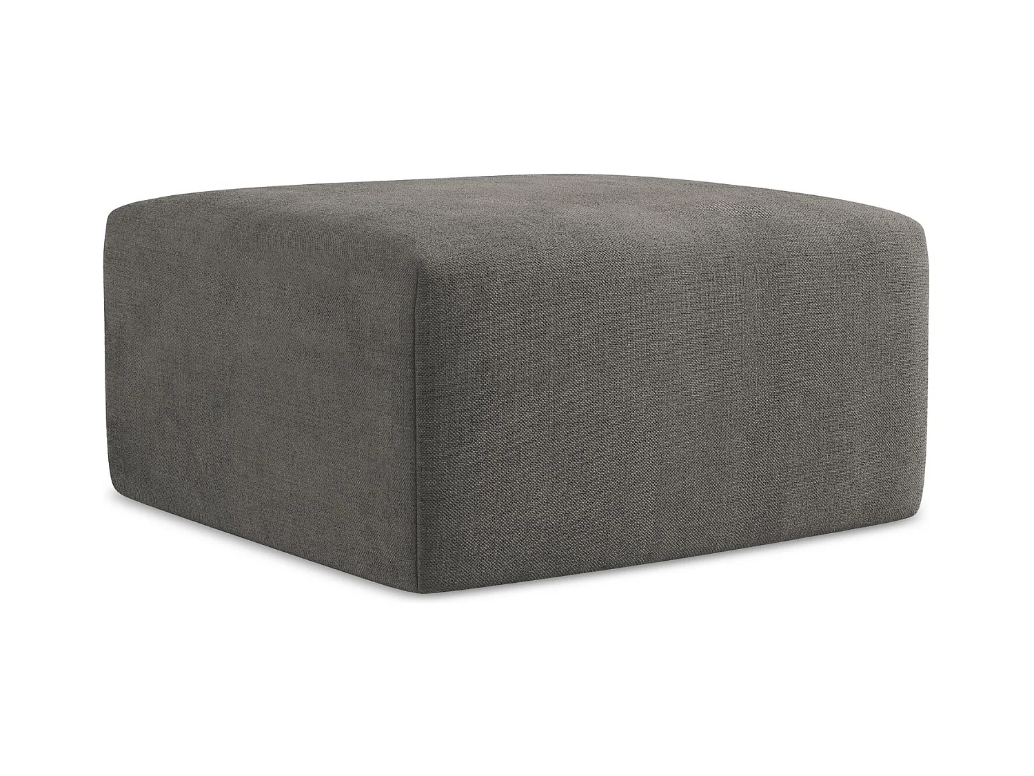 Pouf en tissu texturé - gris foncé - KELI