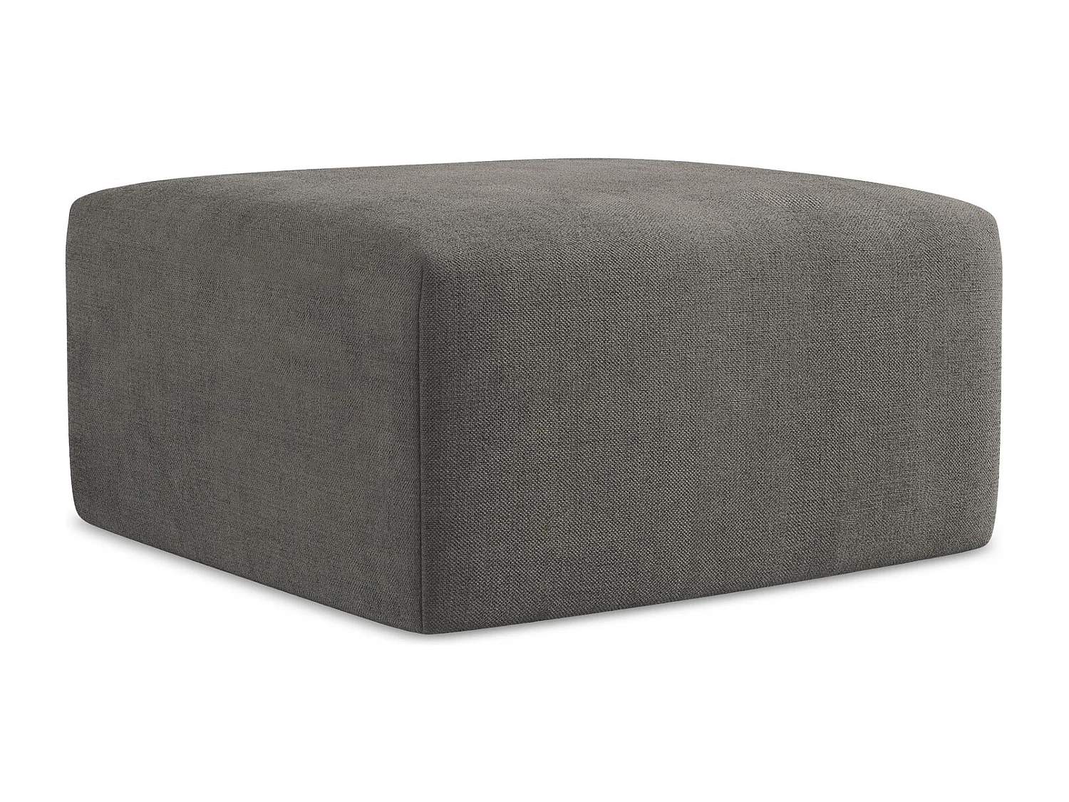 Pouf en tissu texturé - gris foncé - KELI