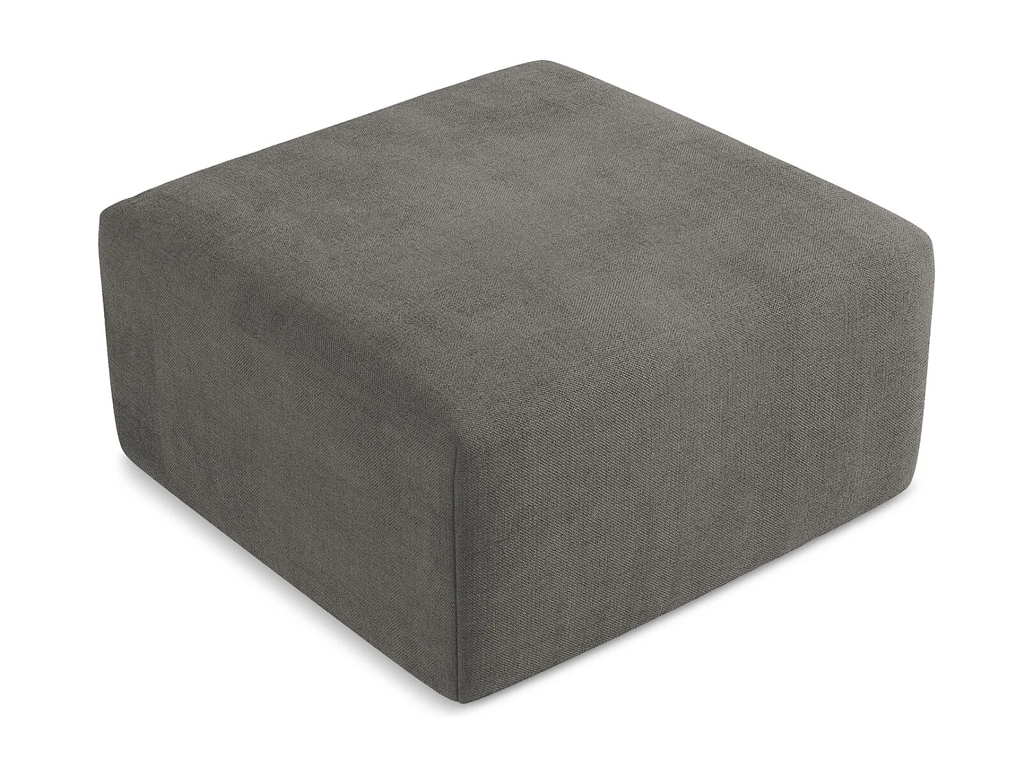 Pouf en tissu texturé - gris foncé - KELI