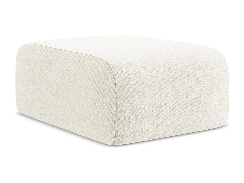 Pouf - Hocker - Chenille - Weiß - LANI