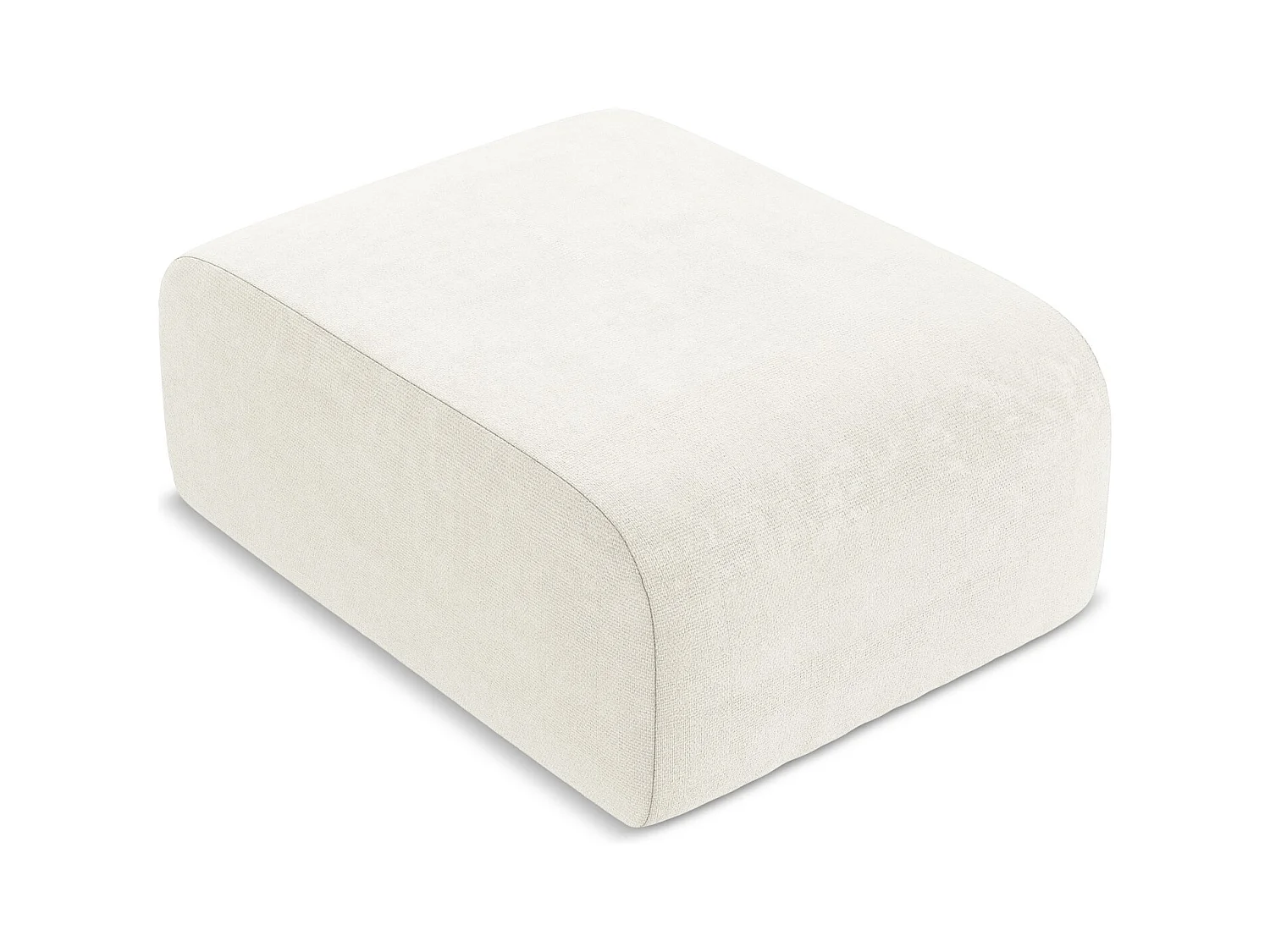 Pouf - Hocker - Chenille - Weiß - LANI