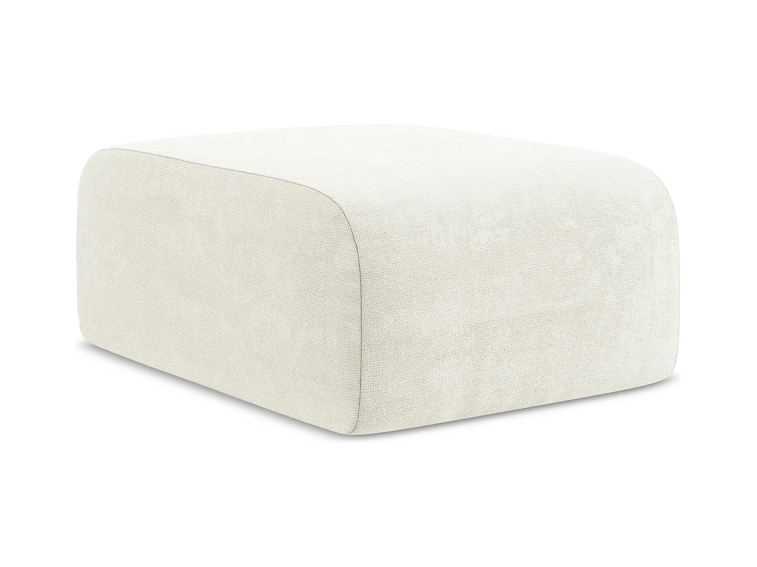 Pouf en tissu chenille - blanc - LANI