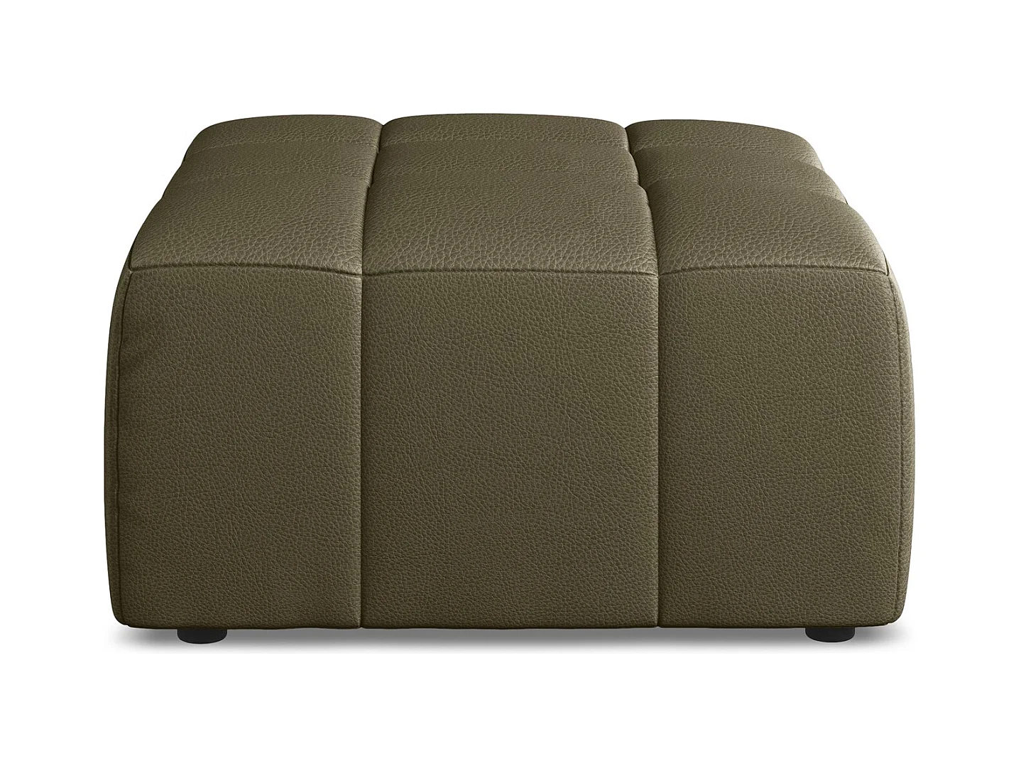 Puf de piel sintética aceituna - ALOHA