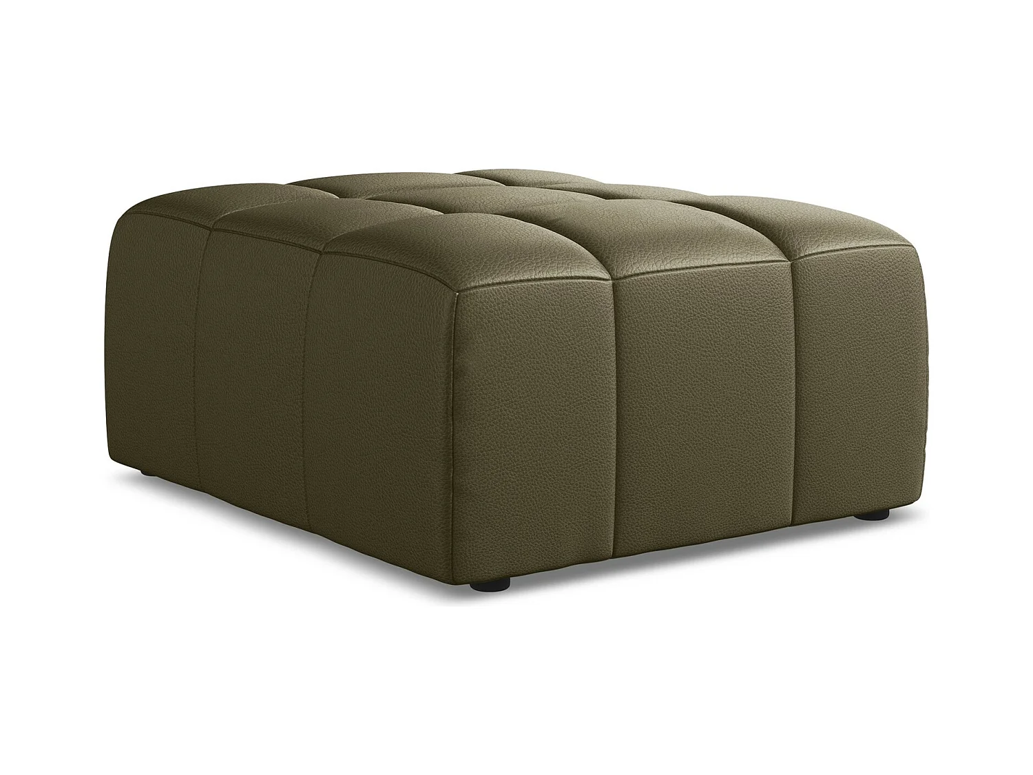 Pouf en similicuir - olive - ALOHA