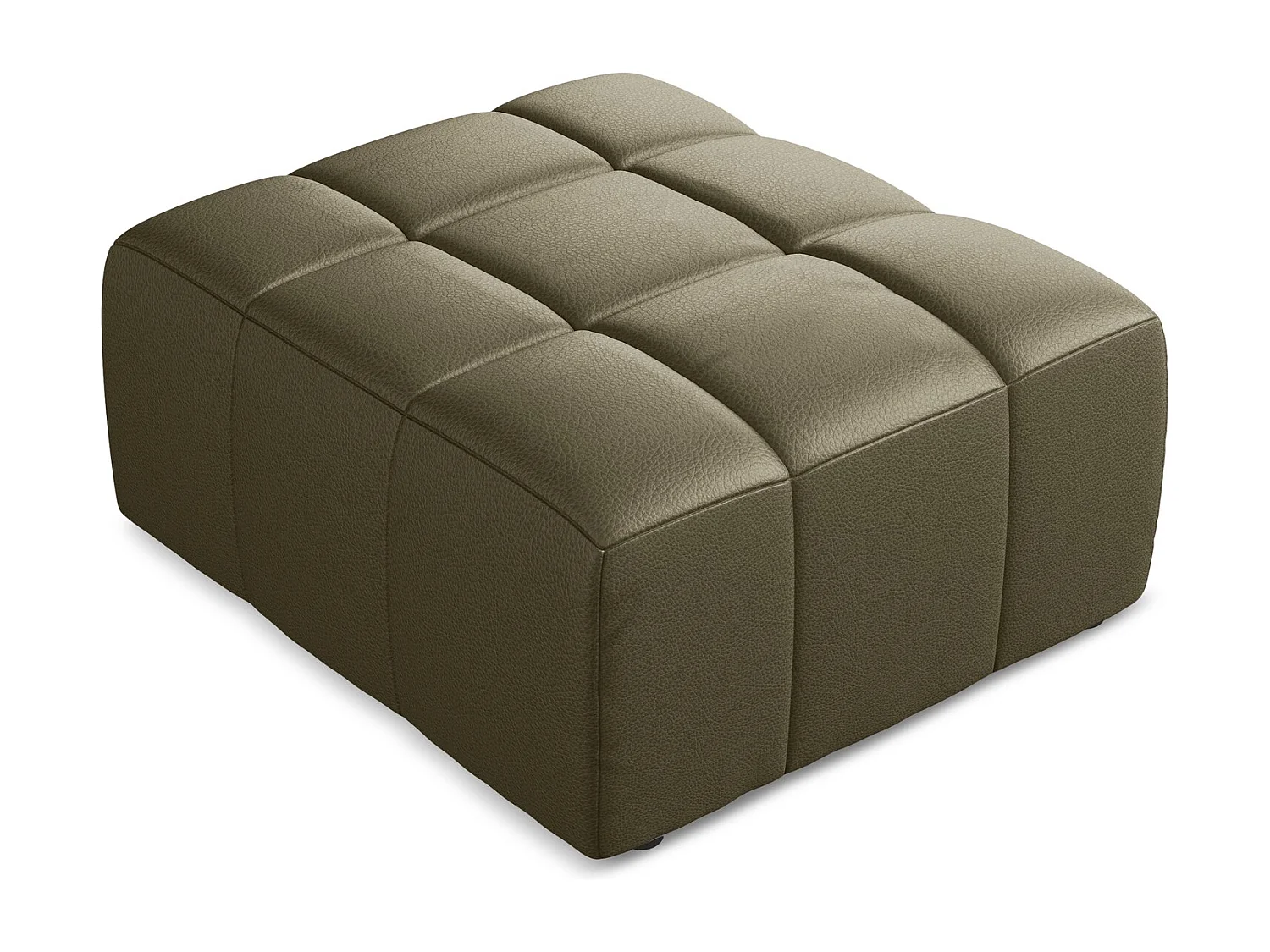 Puf de piel sintética aceituna - ALOHA