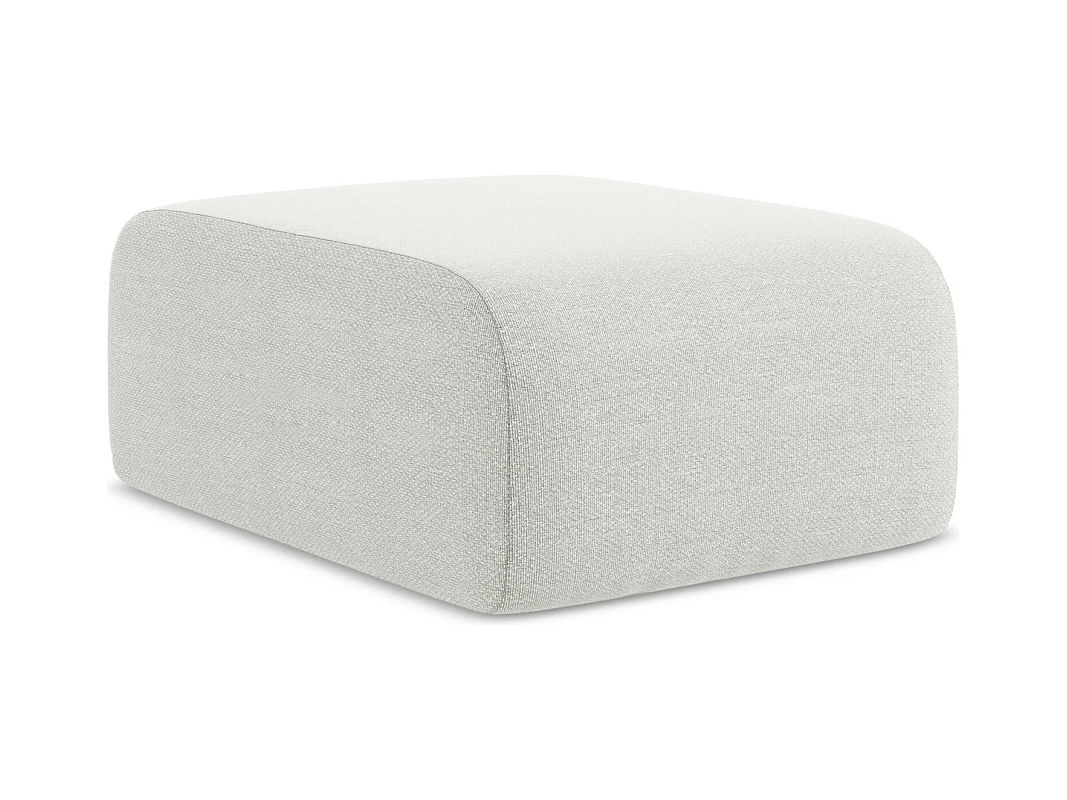 Pouf - Hocker - Bouclé - Weiß - LANI