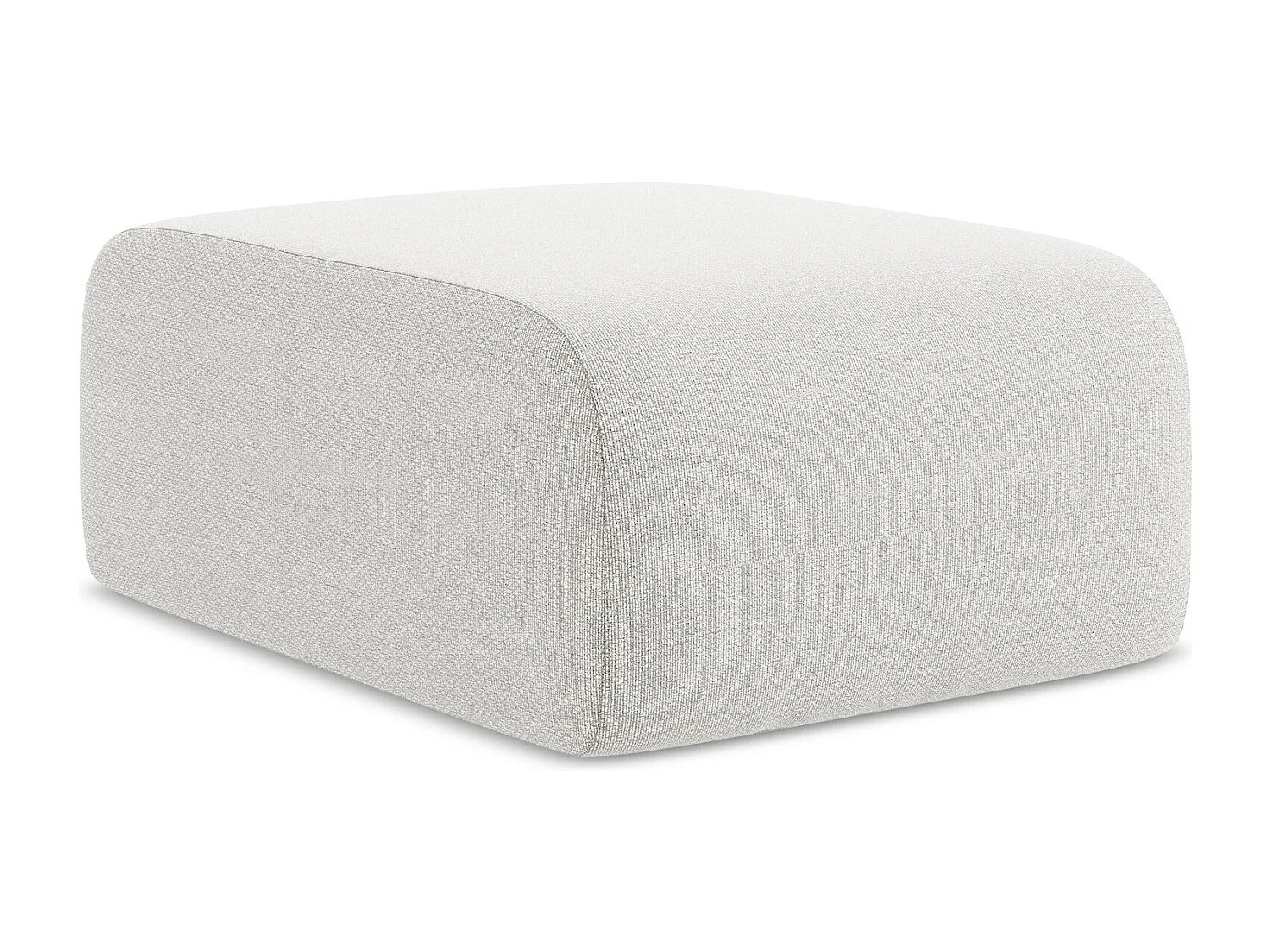 Pouf en tissu bouclette - blanc - LANI