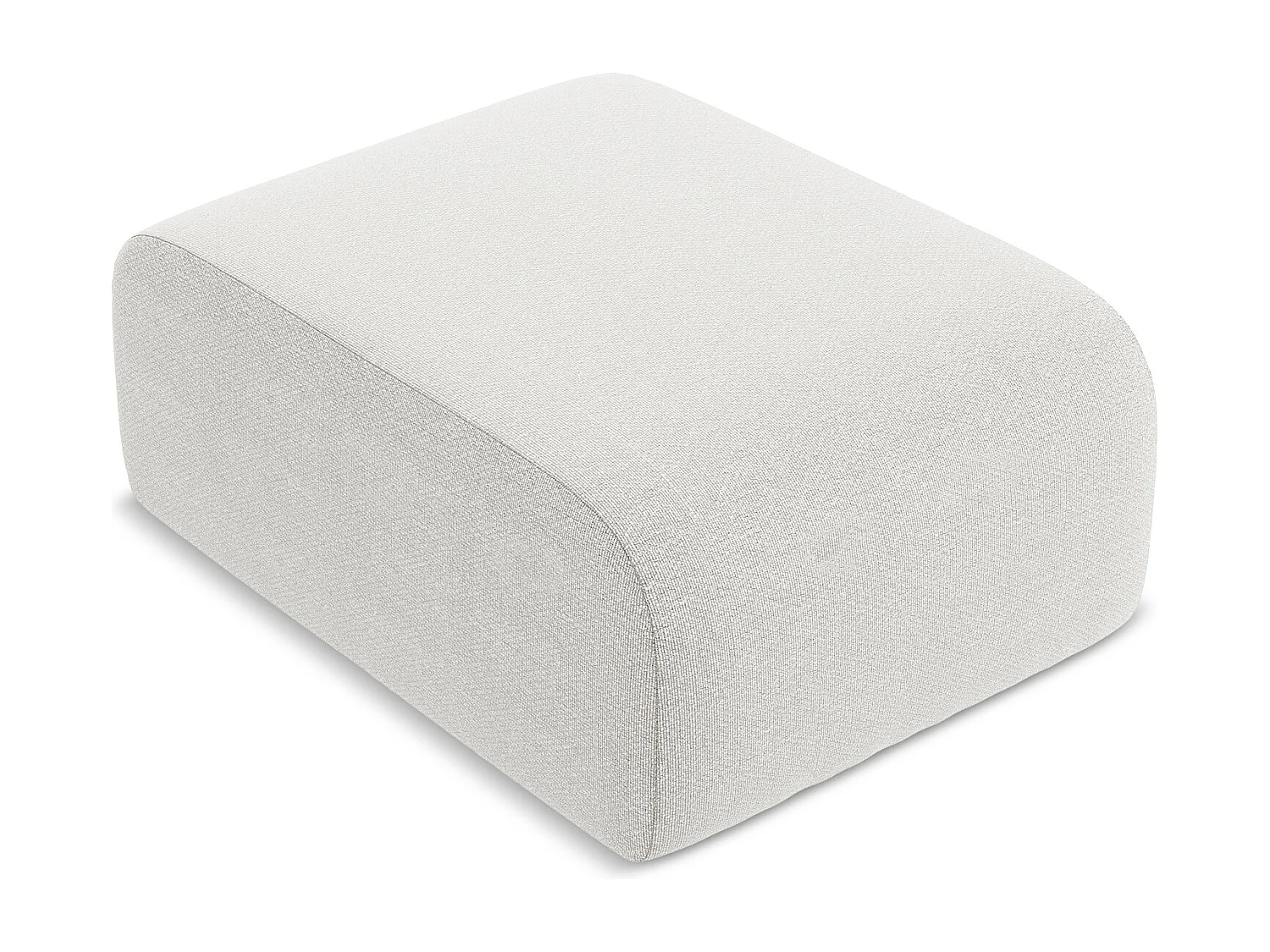 Pouf en tissu bouclette - blanc - LANI