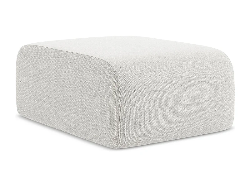 Pouf en tissu bouclette - blanc - LANI