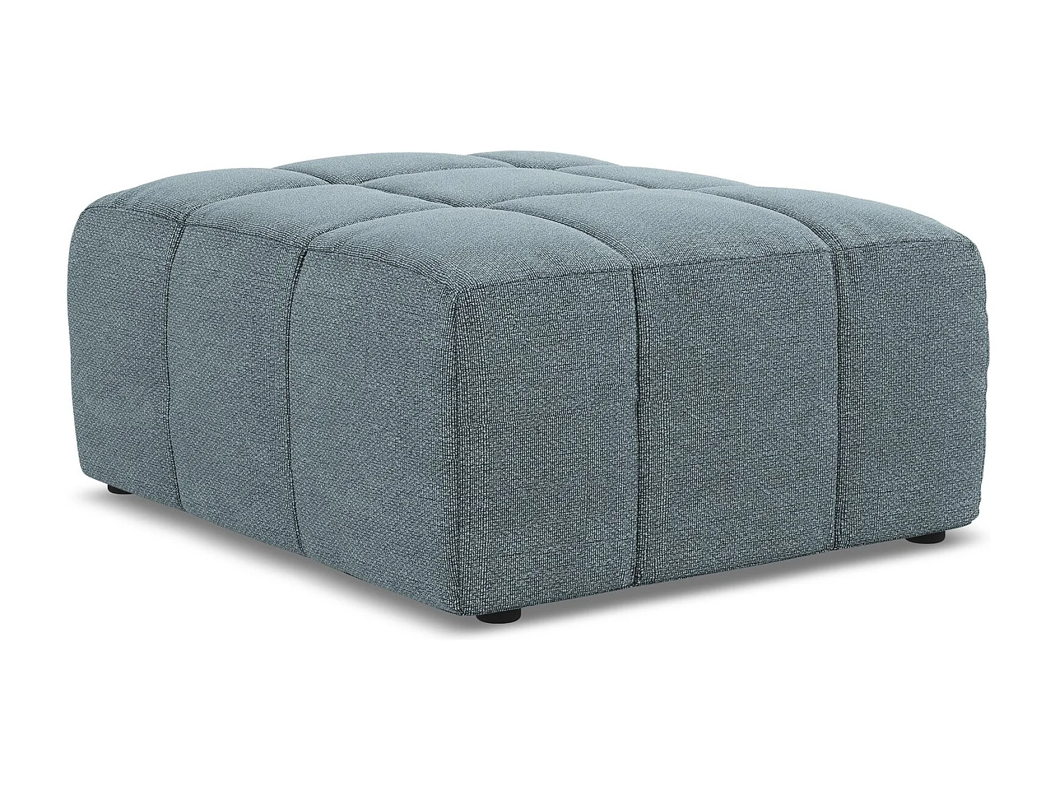 Pouf en tissu bouclette - jeans - ALOHA