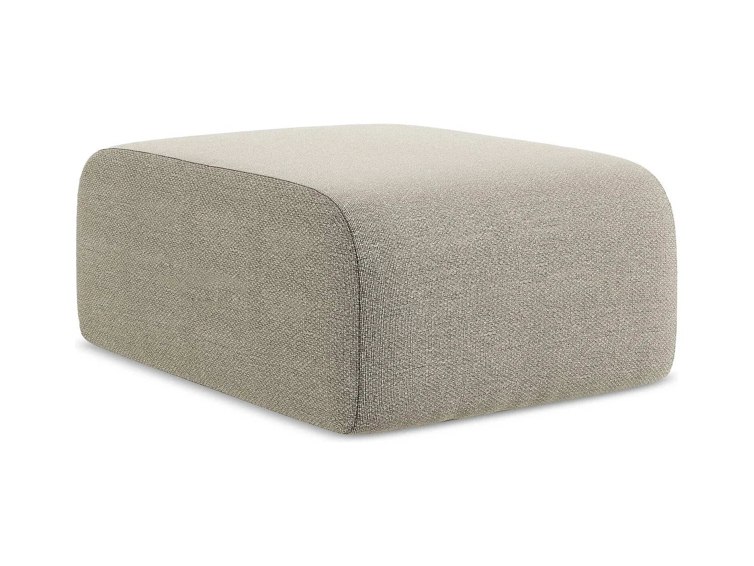 Poef van taupe bouclé - LANI