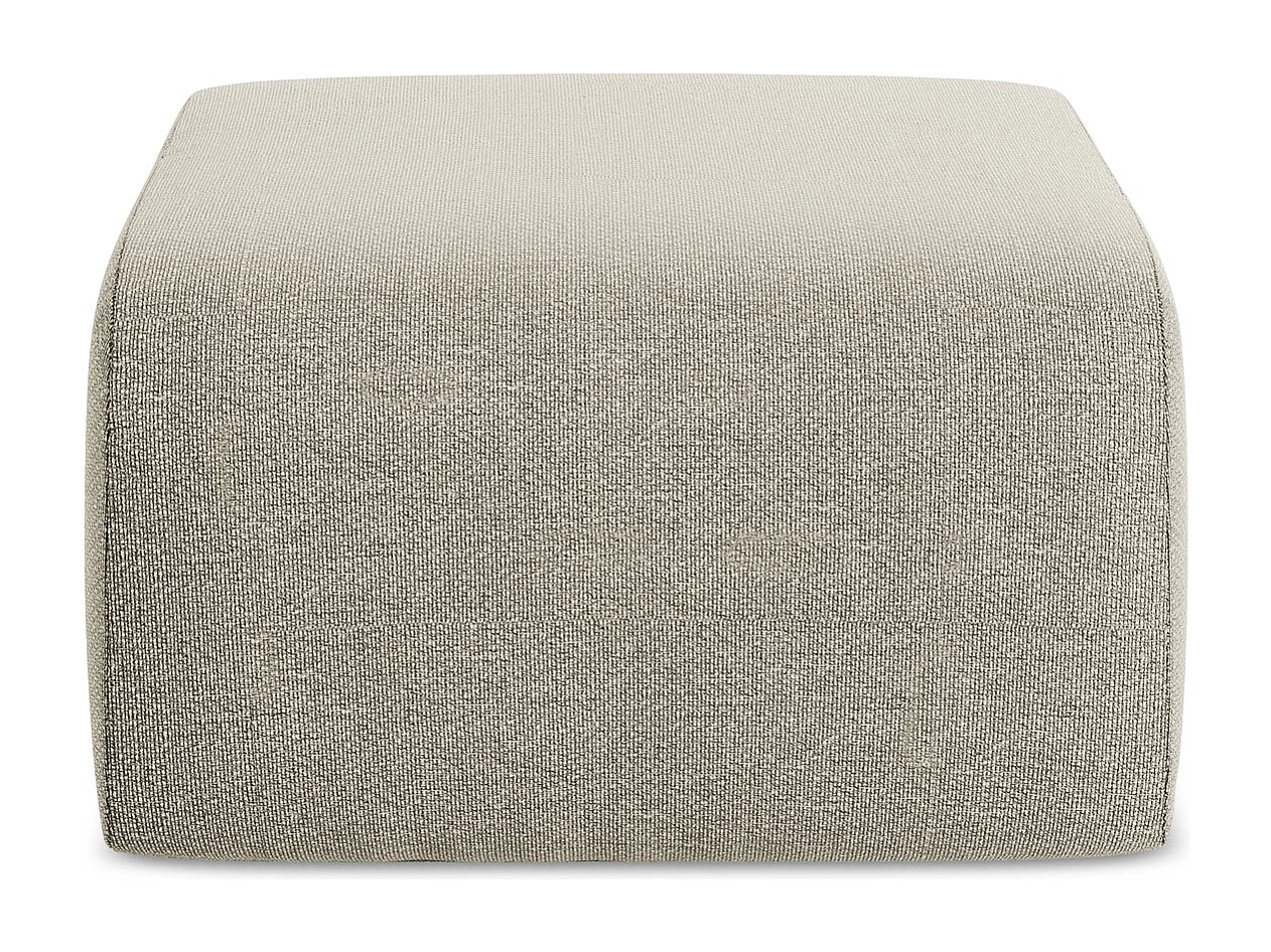 Pouf en tissu bouclette - taupe - LANI