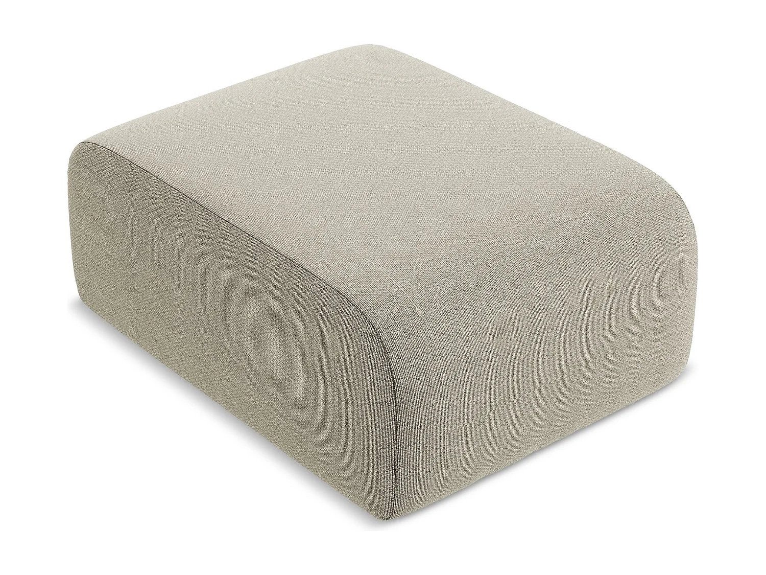 Pouf en tissu bouclette - taupe - LANI
