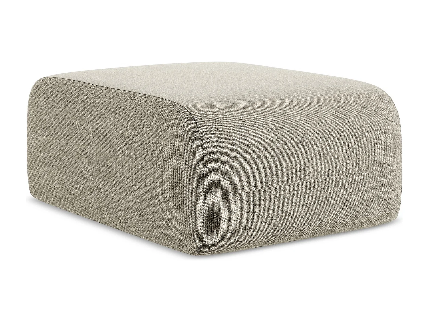 Pouf en tissu bouclette - taupe - LANI