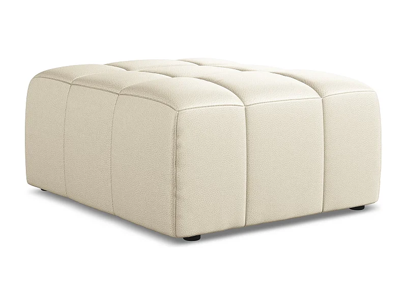 Pouf en similicuir - beige clair - ALOHA