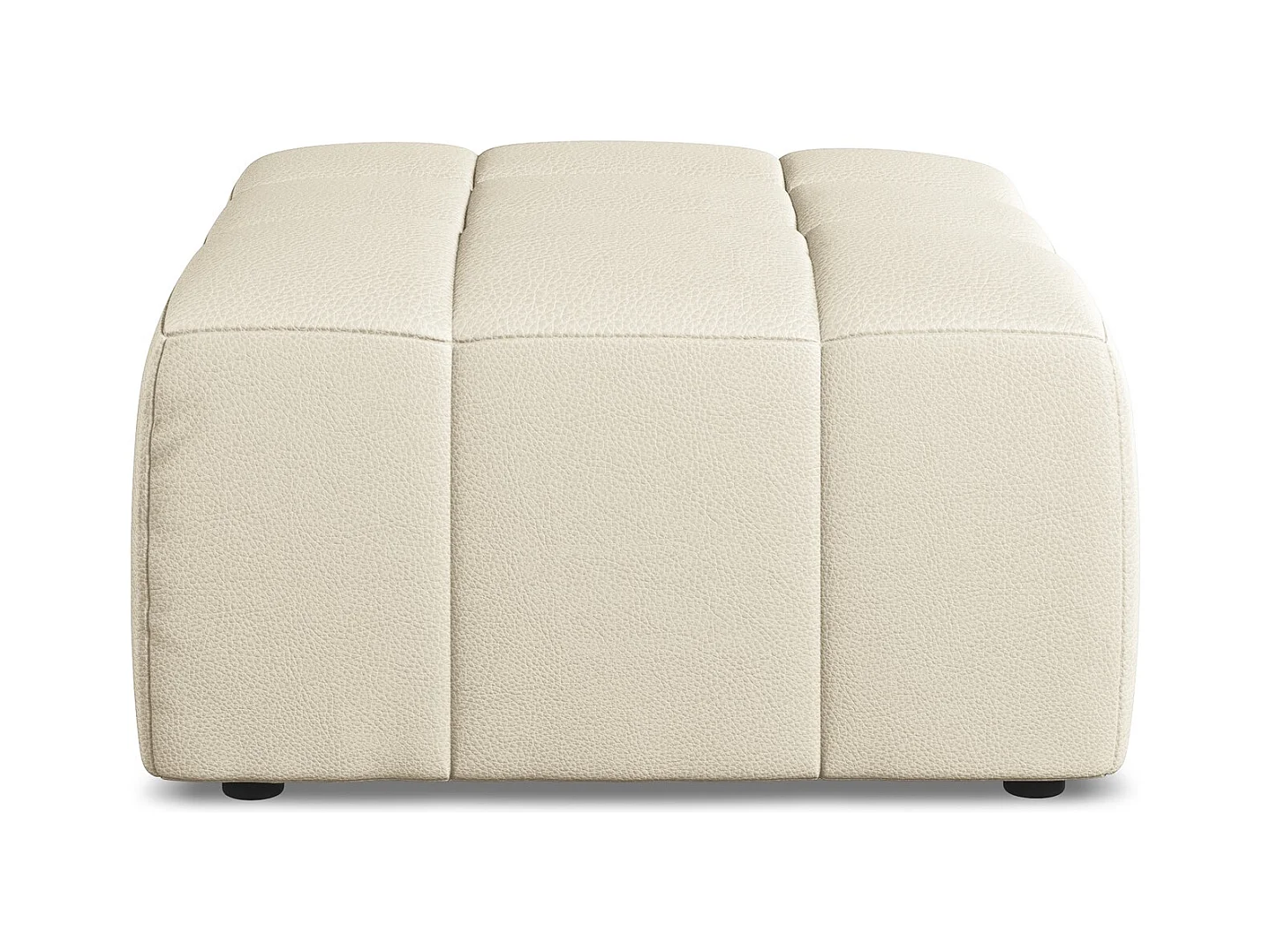 Poef van lichtbeige kunstleer - ALOHA