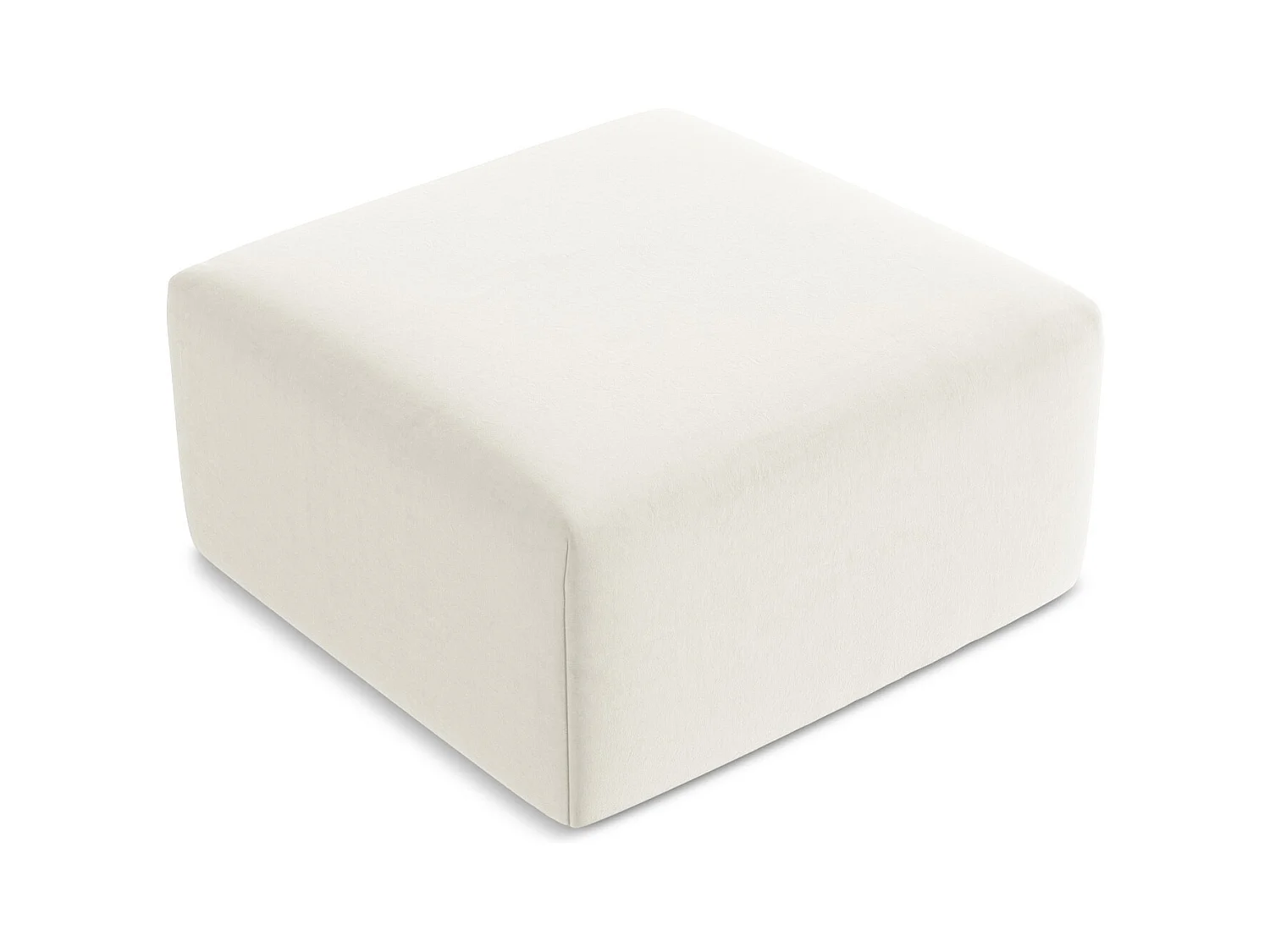 Pufa - z tkaniny welwetowej - jasny beż - KELI