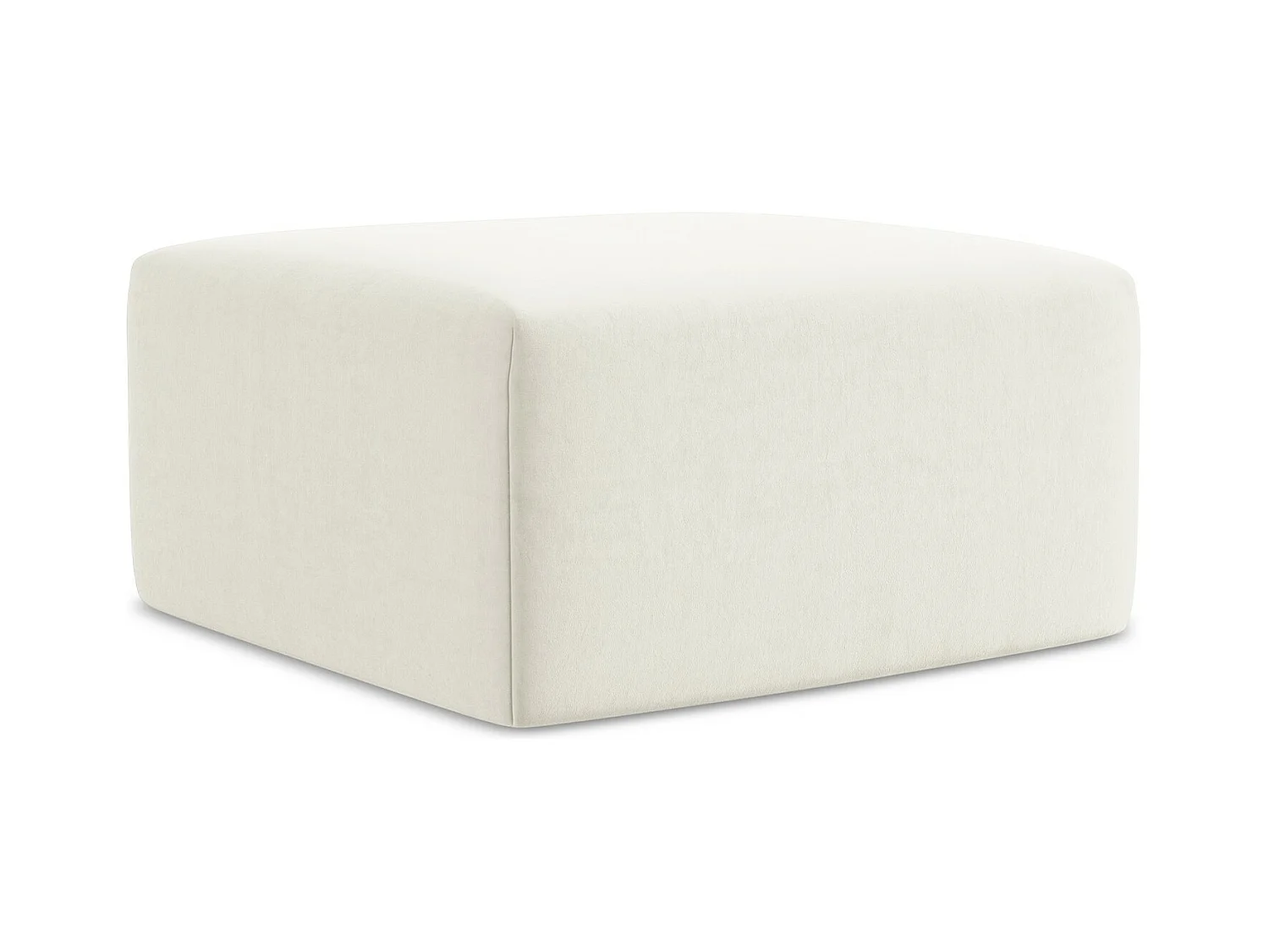 Pouf en velours - beige clair - KELI