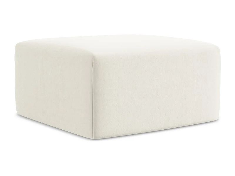 Poef van lichtbeige velours - KELI