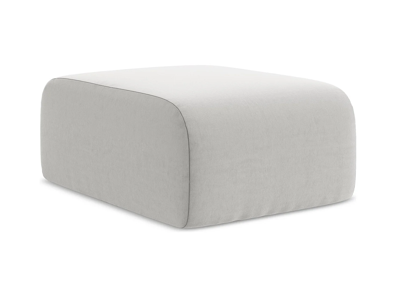 Pouf - Hocker - Samt - Silber - LANI