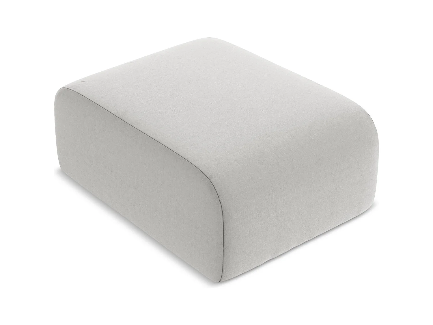 Pouf - Hocker - Samt - Silber - LANI