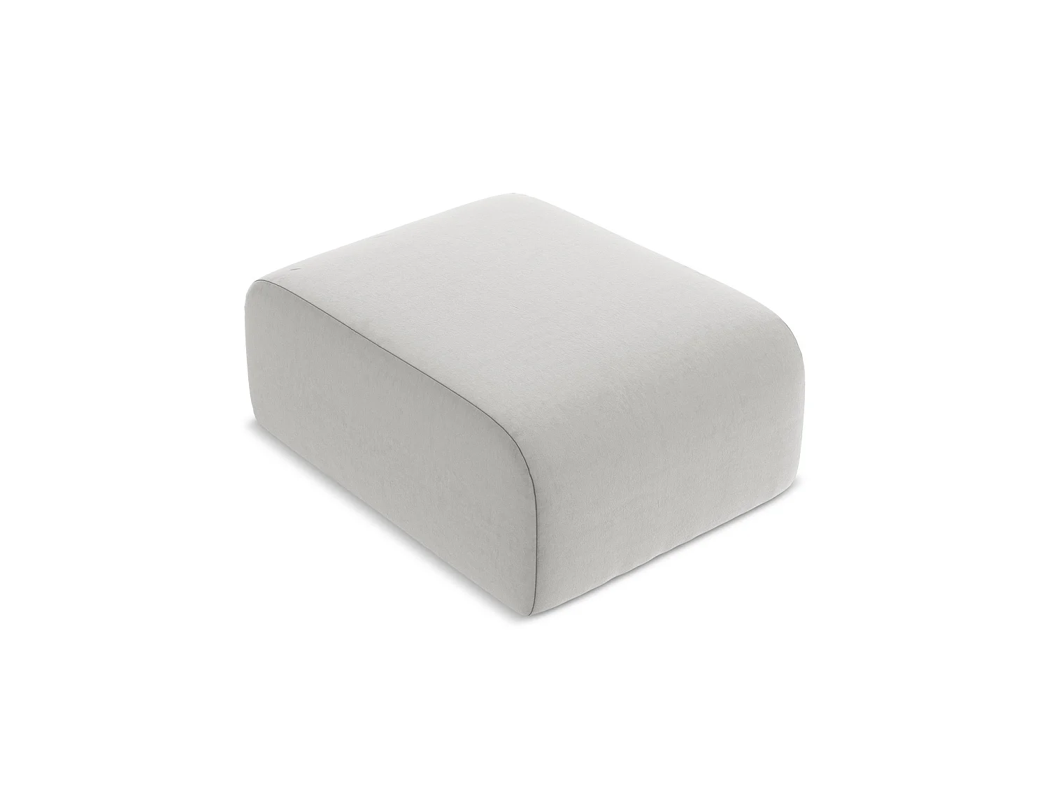 Poef van zilver velours - CERVO