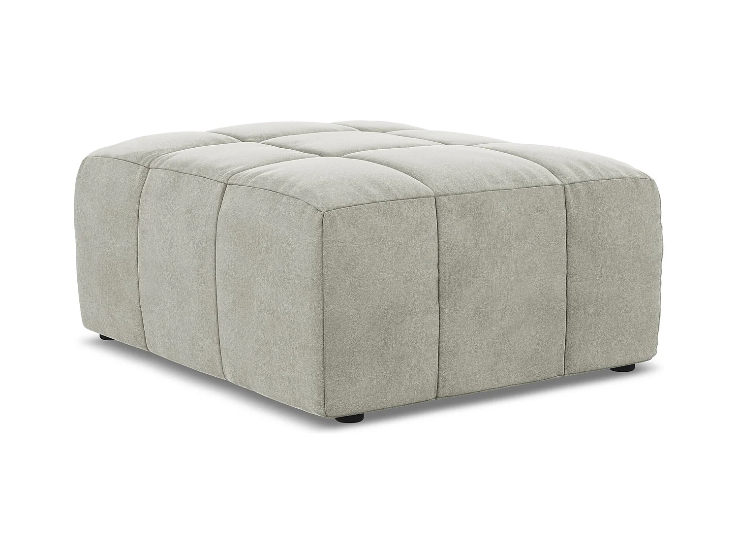 Poef van lichtgrijs velours - ALOHA