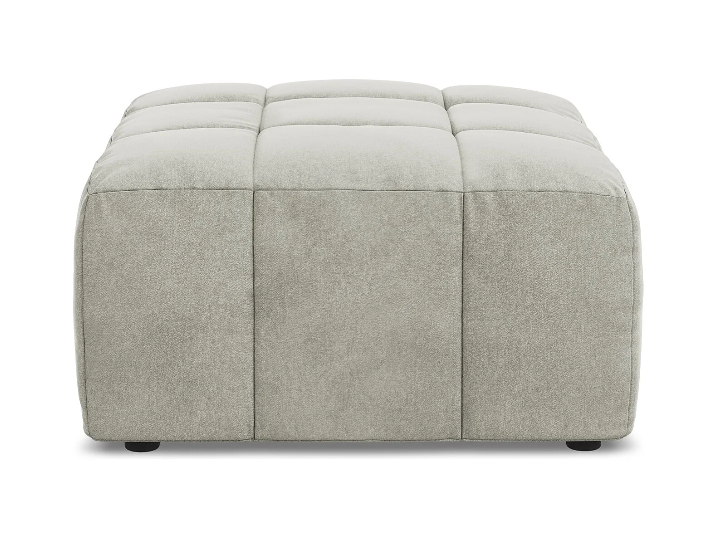 Poef van lichtgrijs velours - ALOHA