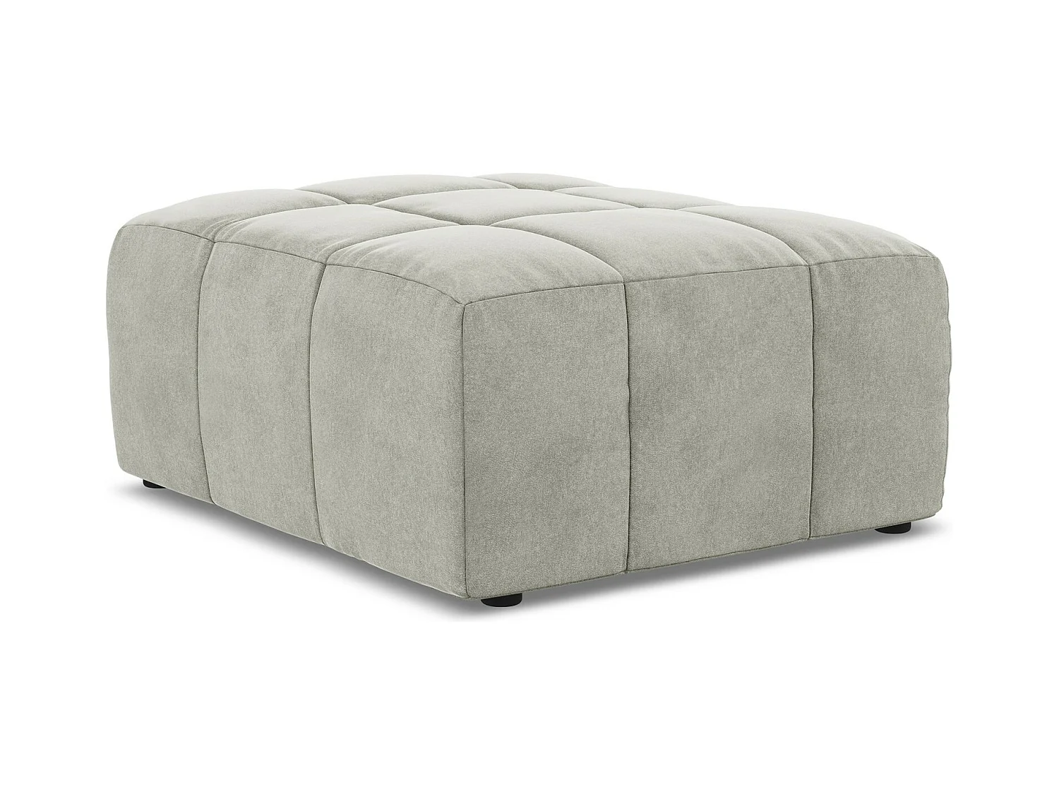 Pouf - Hocker - Samt - Hellgrau - ALOHA