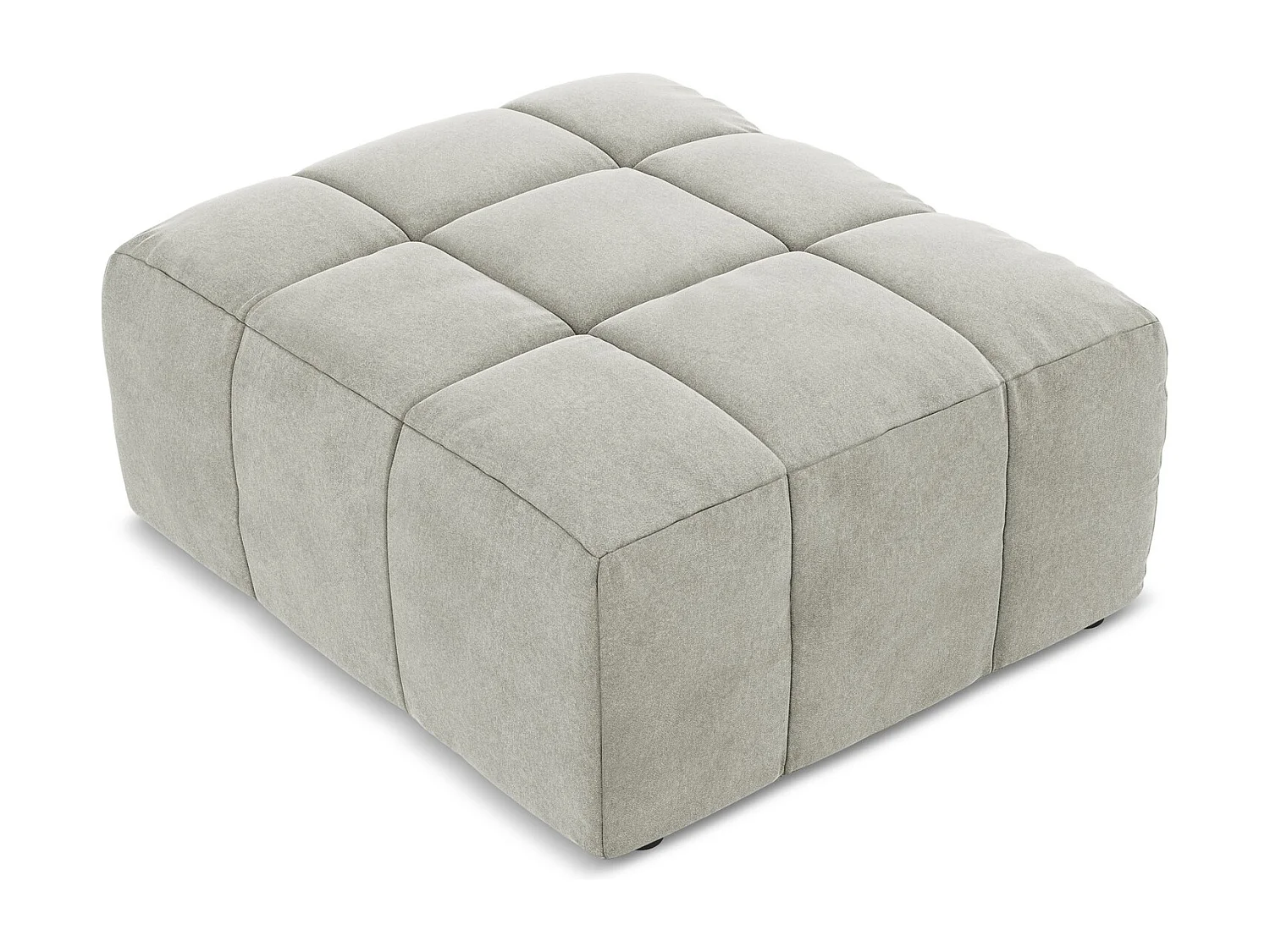 Pouf en velours - gris clair - ALOHA