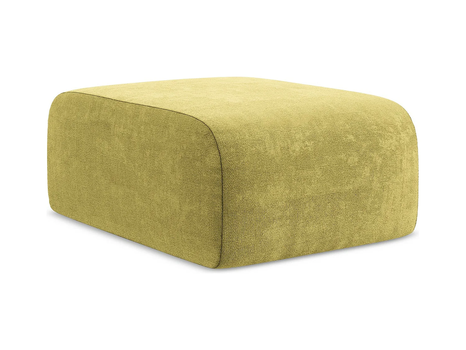 Pouf en tissu chenille - vert citron - LANI