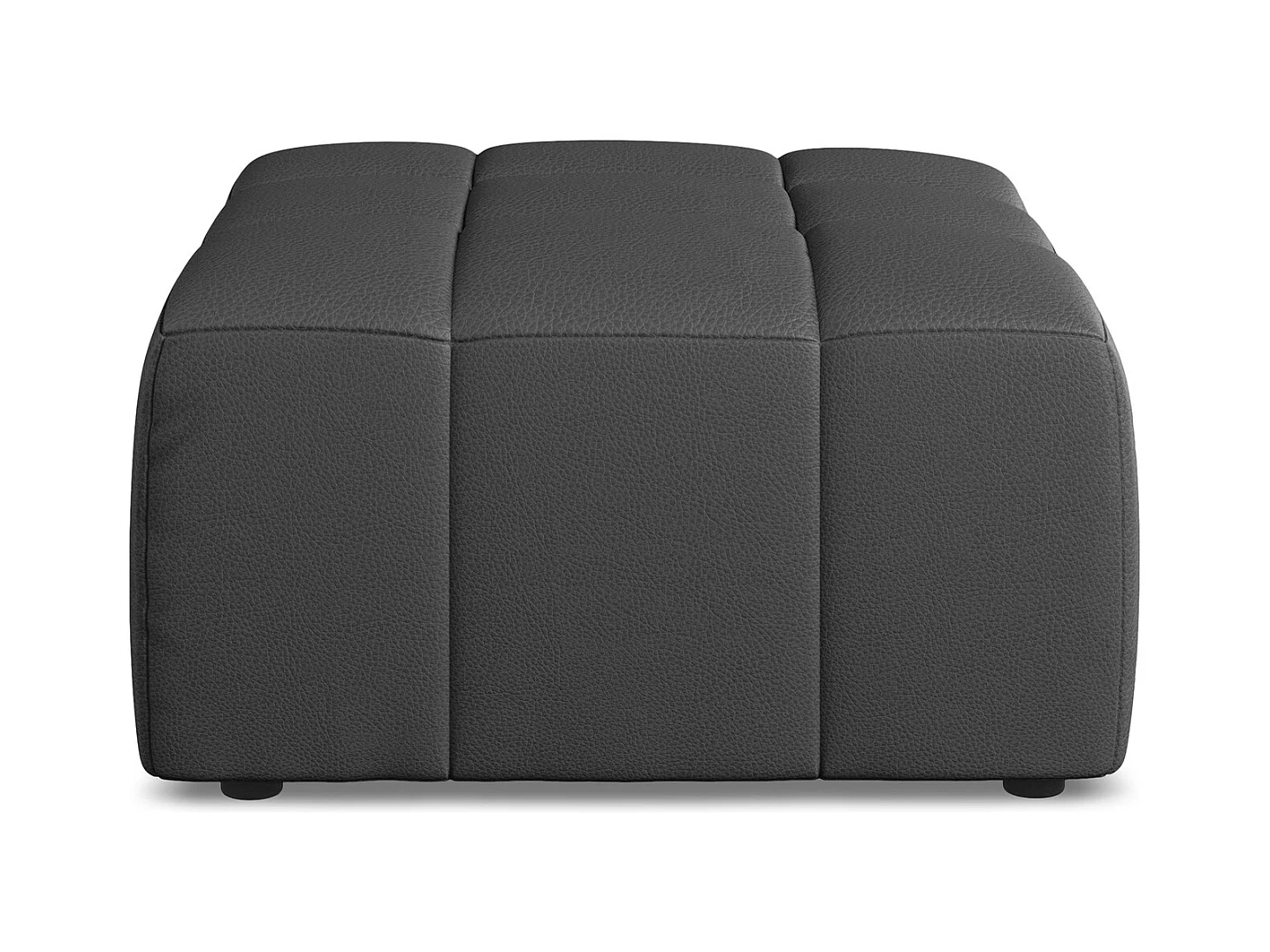 Pufa - ze skóry syntetycznej - szary - ALOHA