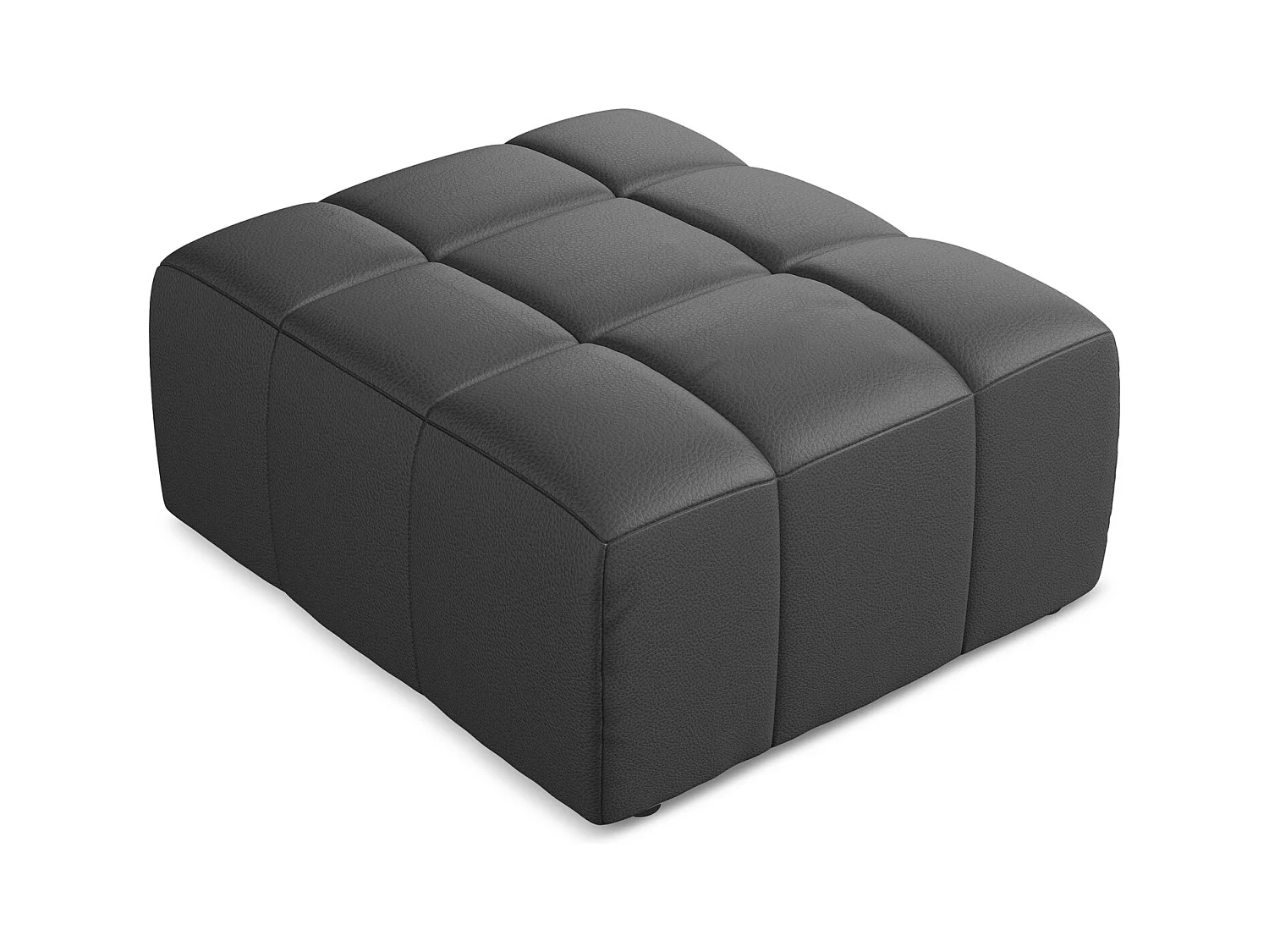 Pufa - ze skóry syntetycznej - szary - ALOHA