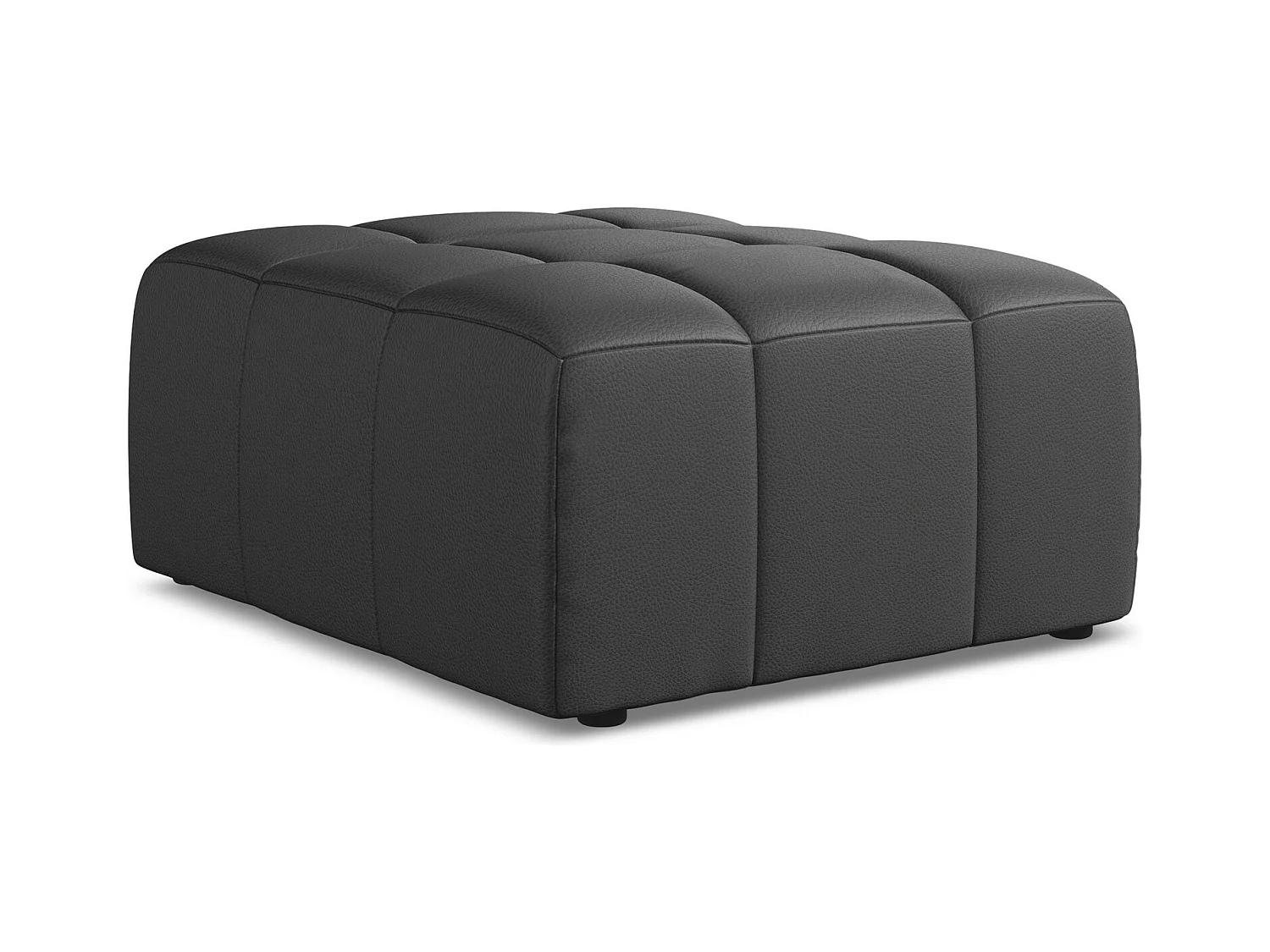 Pouf en similicuir - gris - ALOHA