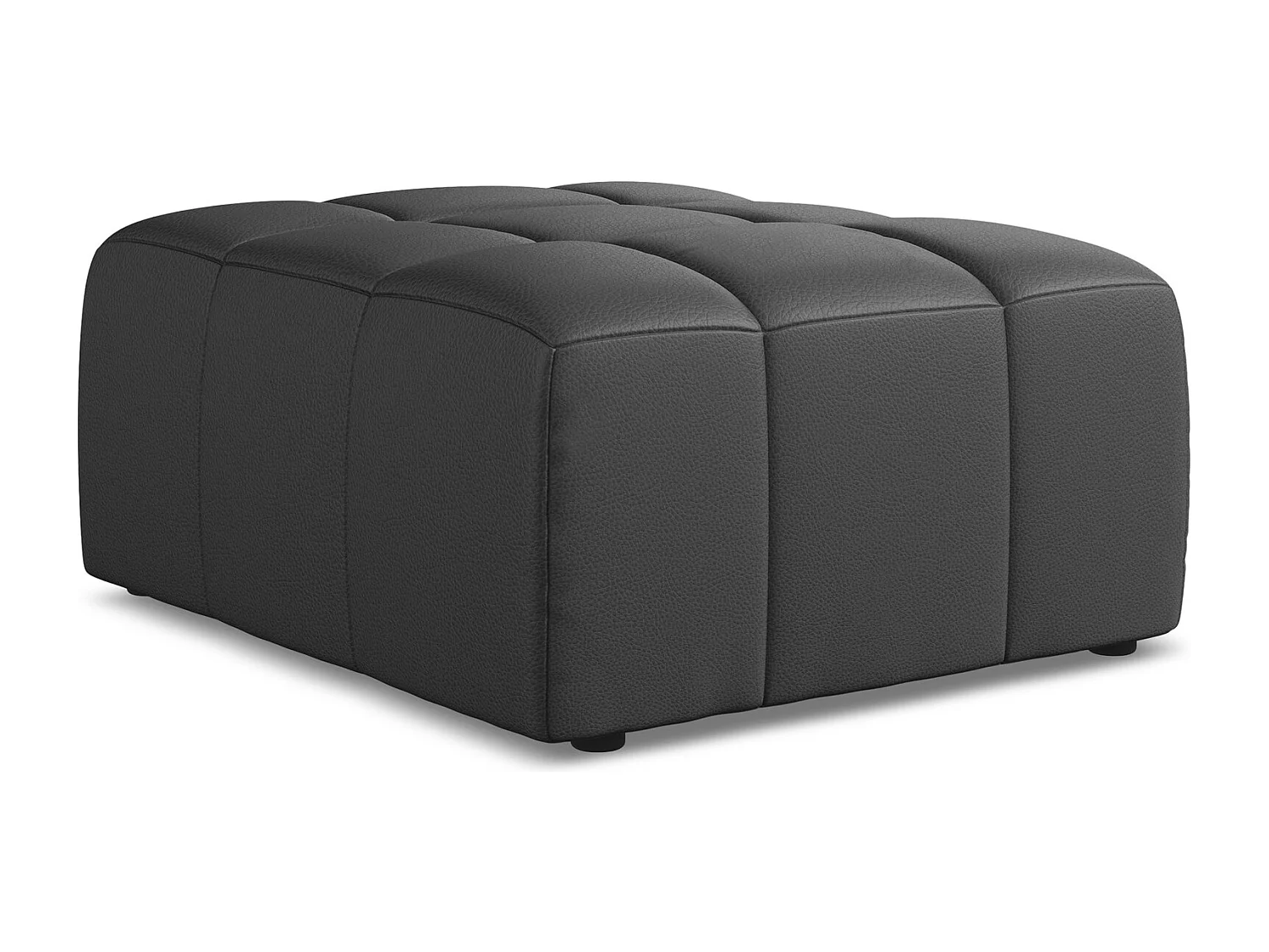 Pouf - Hocker - Kunstleder - Grau - ALOHA