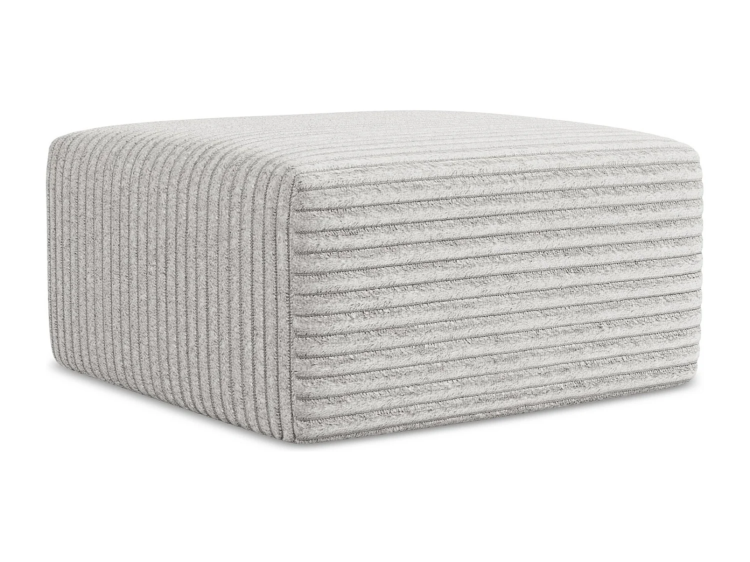 Pouf en velours côtelé - gris clair - KELI