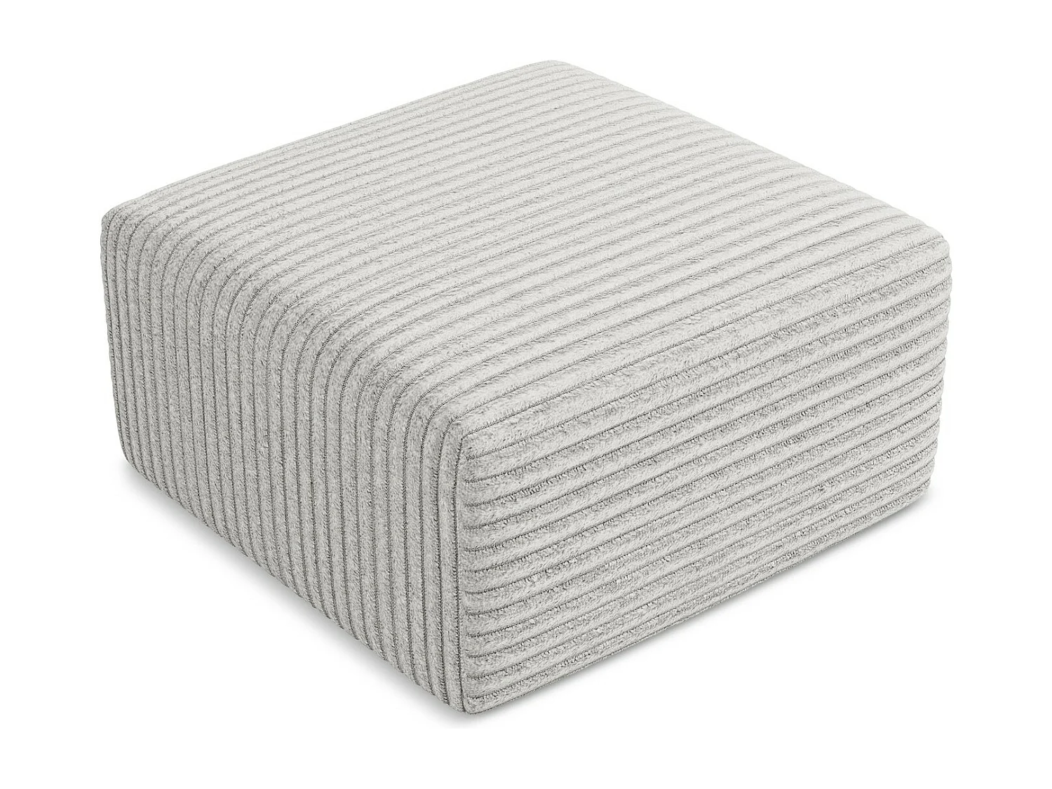 Pouf en velours côtelé - gris clair - KELI