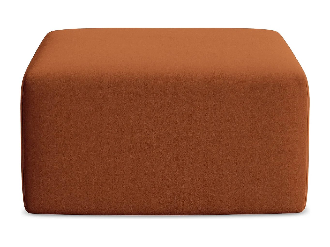 Pufa - z tkaniny welwetowej - terakota - KELI