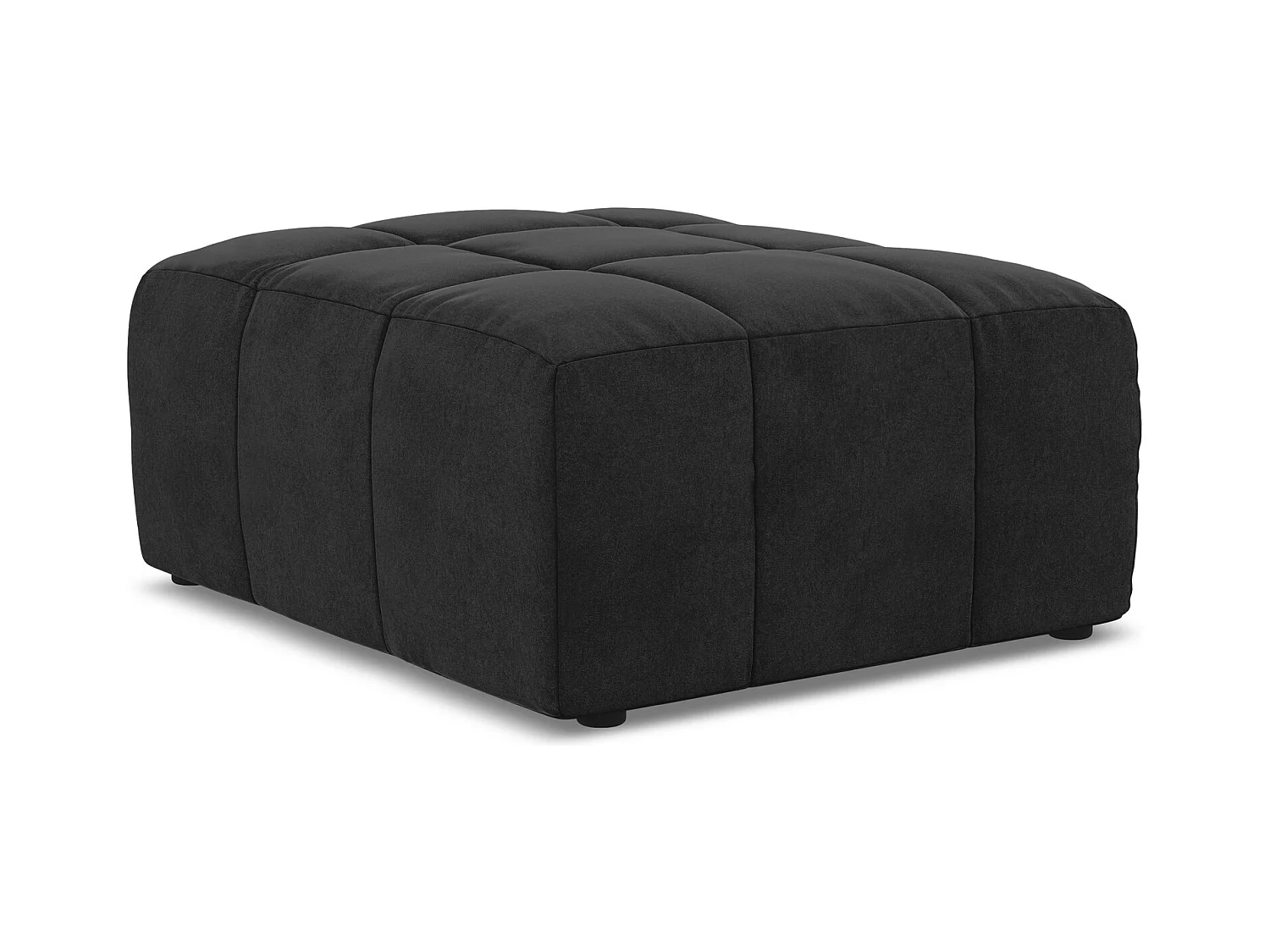 Pouf - Hocker - Samt - Schwarz - ALOHA